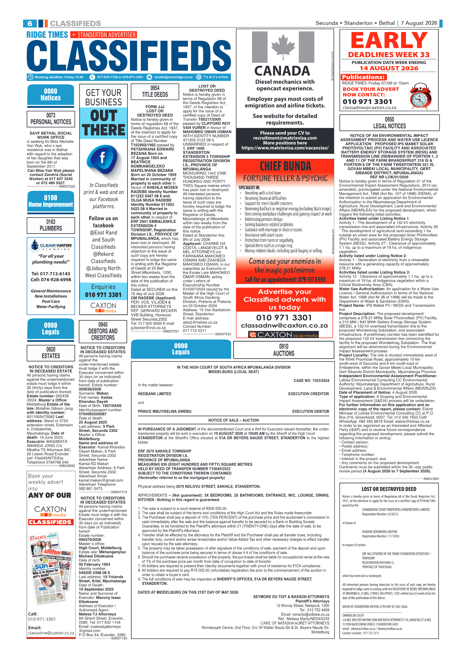 Standerton Advertiser 7 August 2026 page 6
