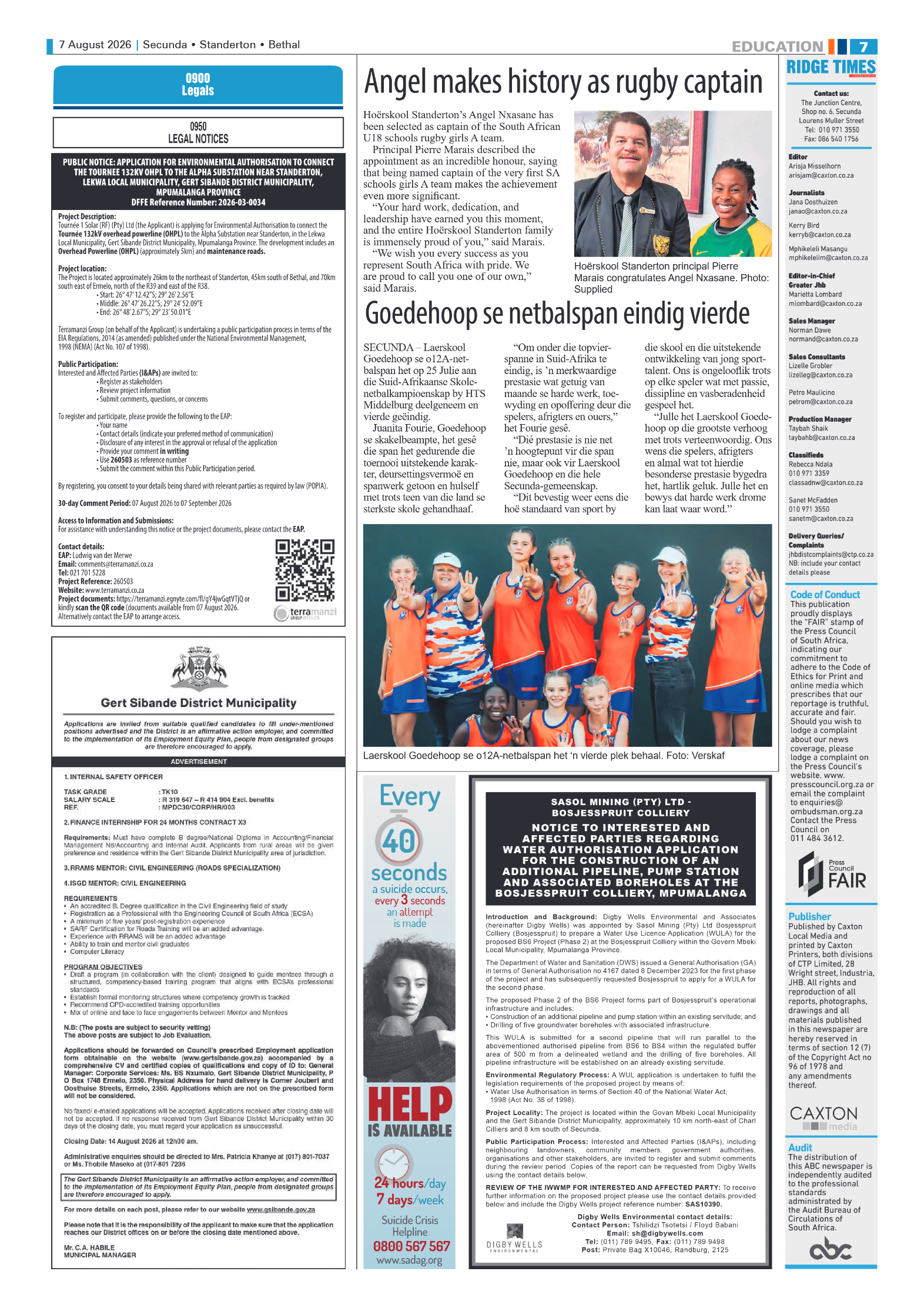 Standerton Advertiser 7 August 2026 page 7