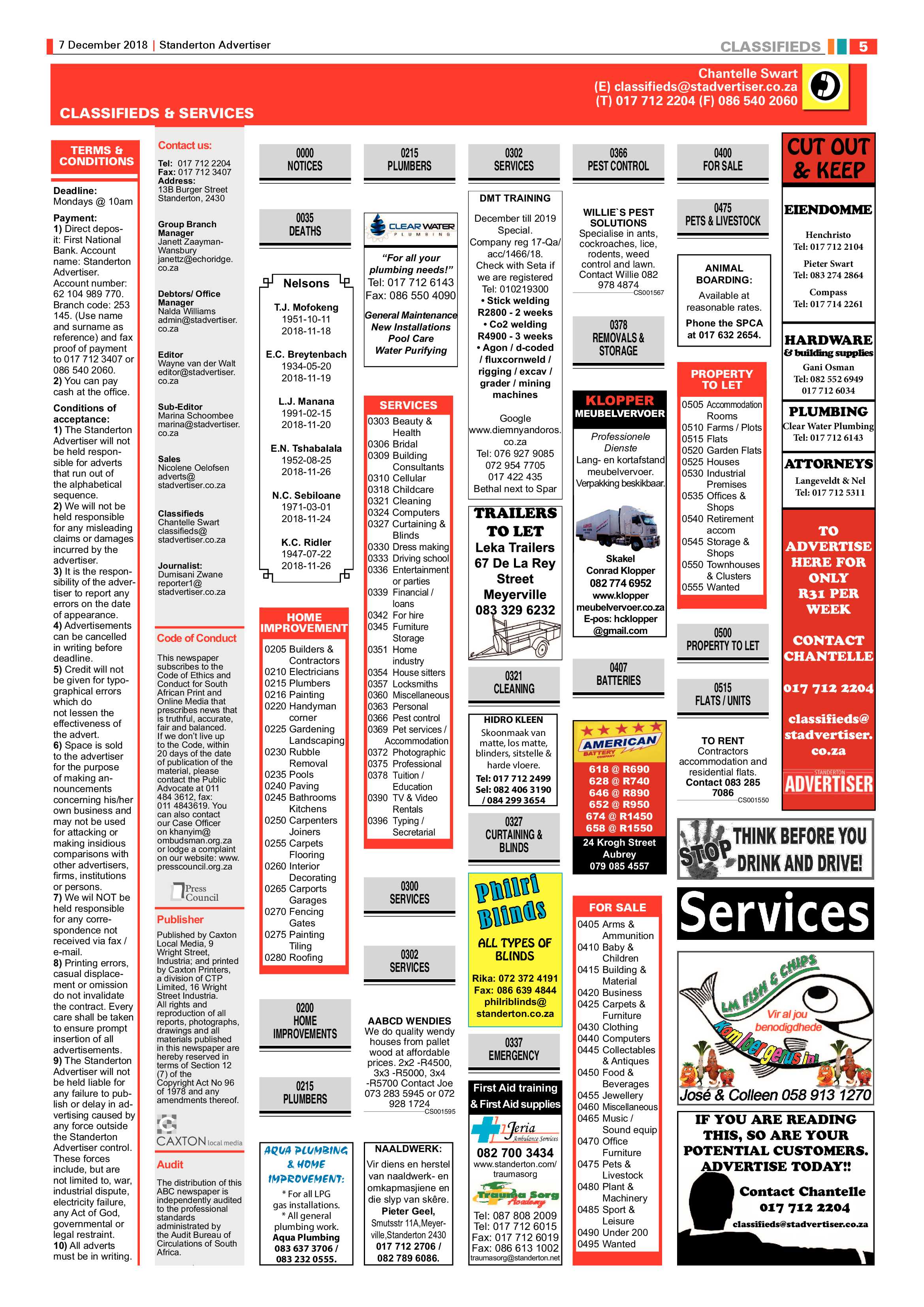 Standerton Advertiser 7 December 2018 page 5