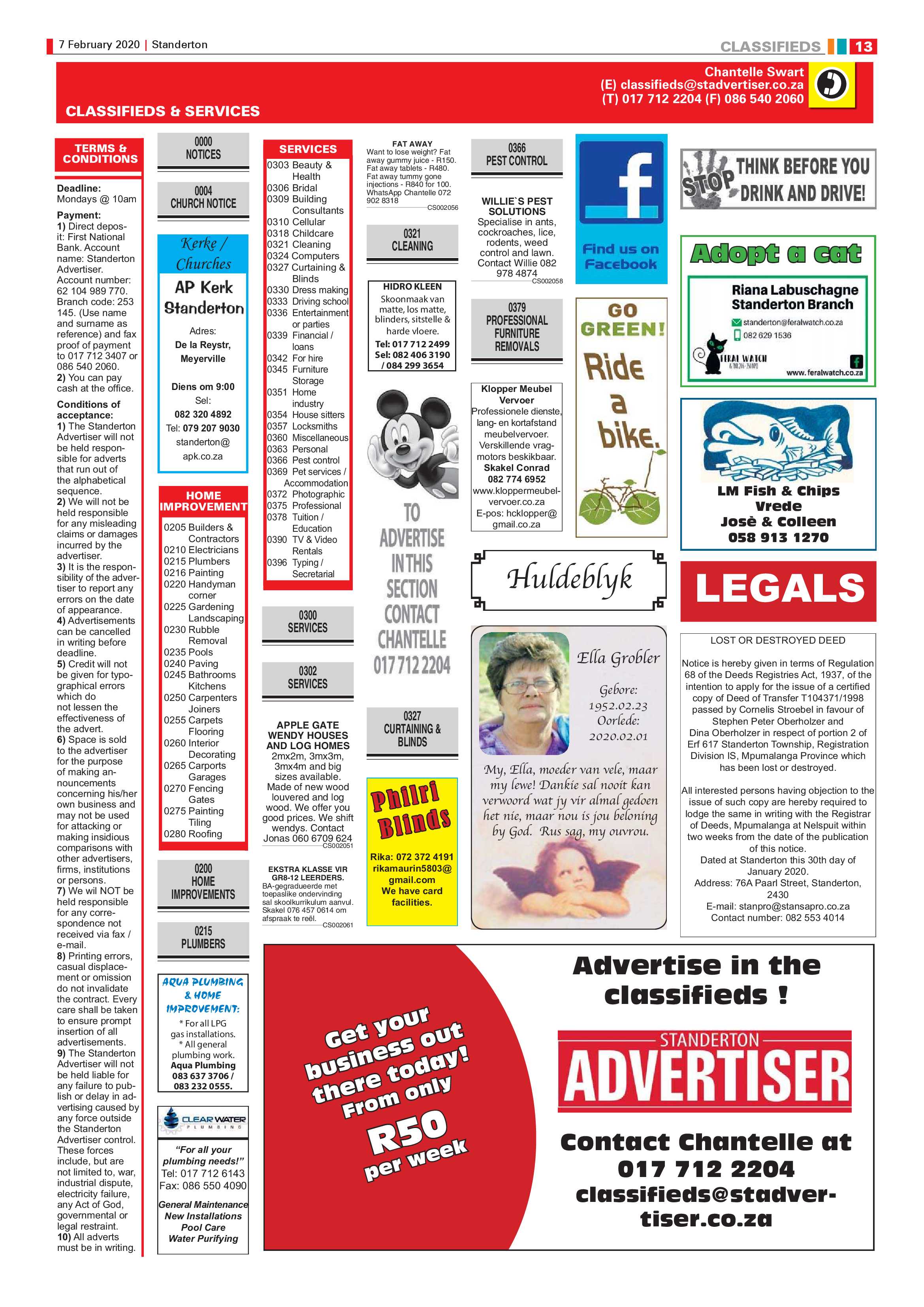 Standerton Advertiser 7 February 2020 page 13