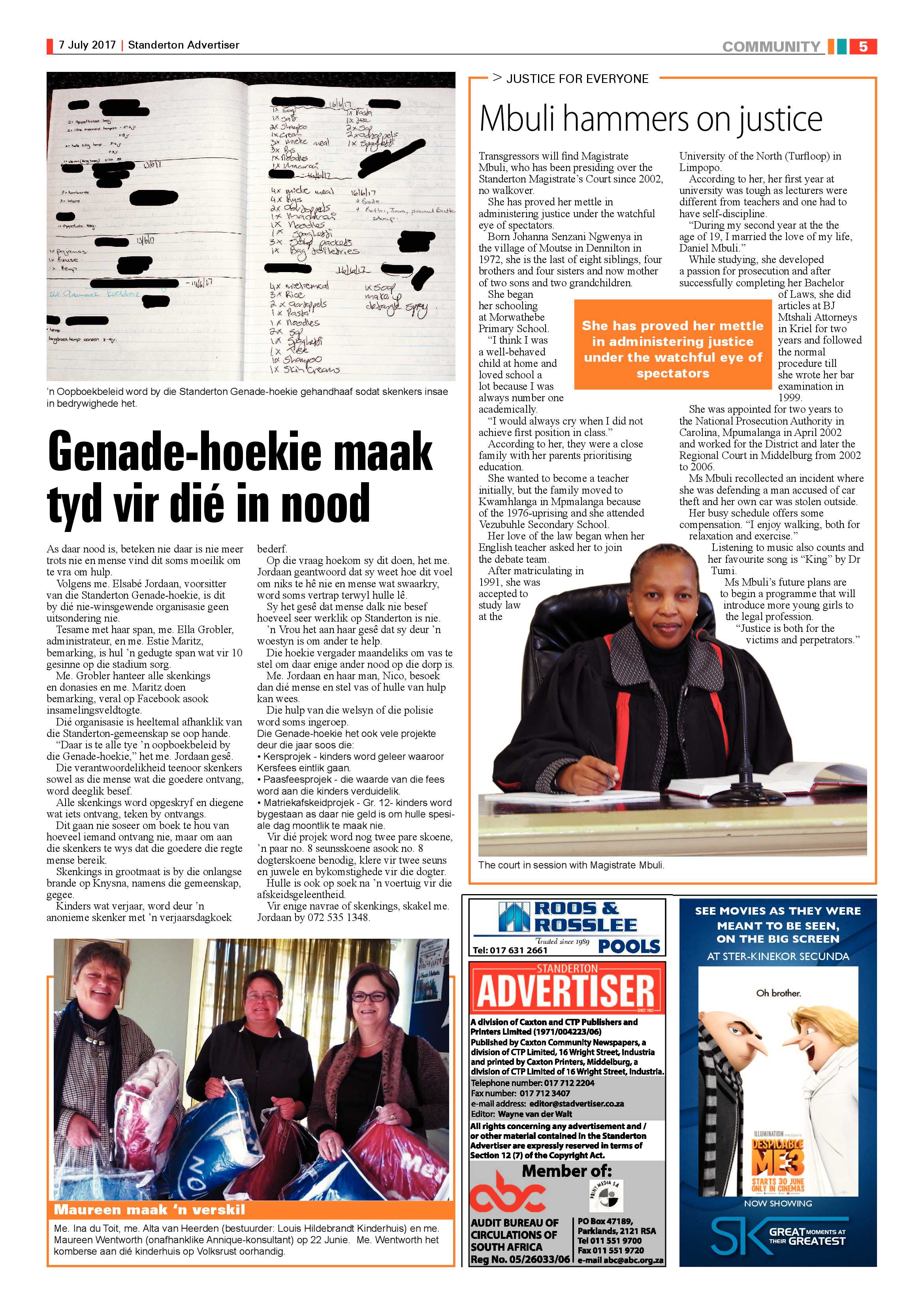Standerton Advertiser 7 July 2017 page 5