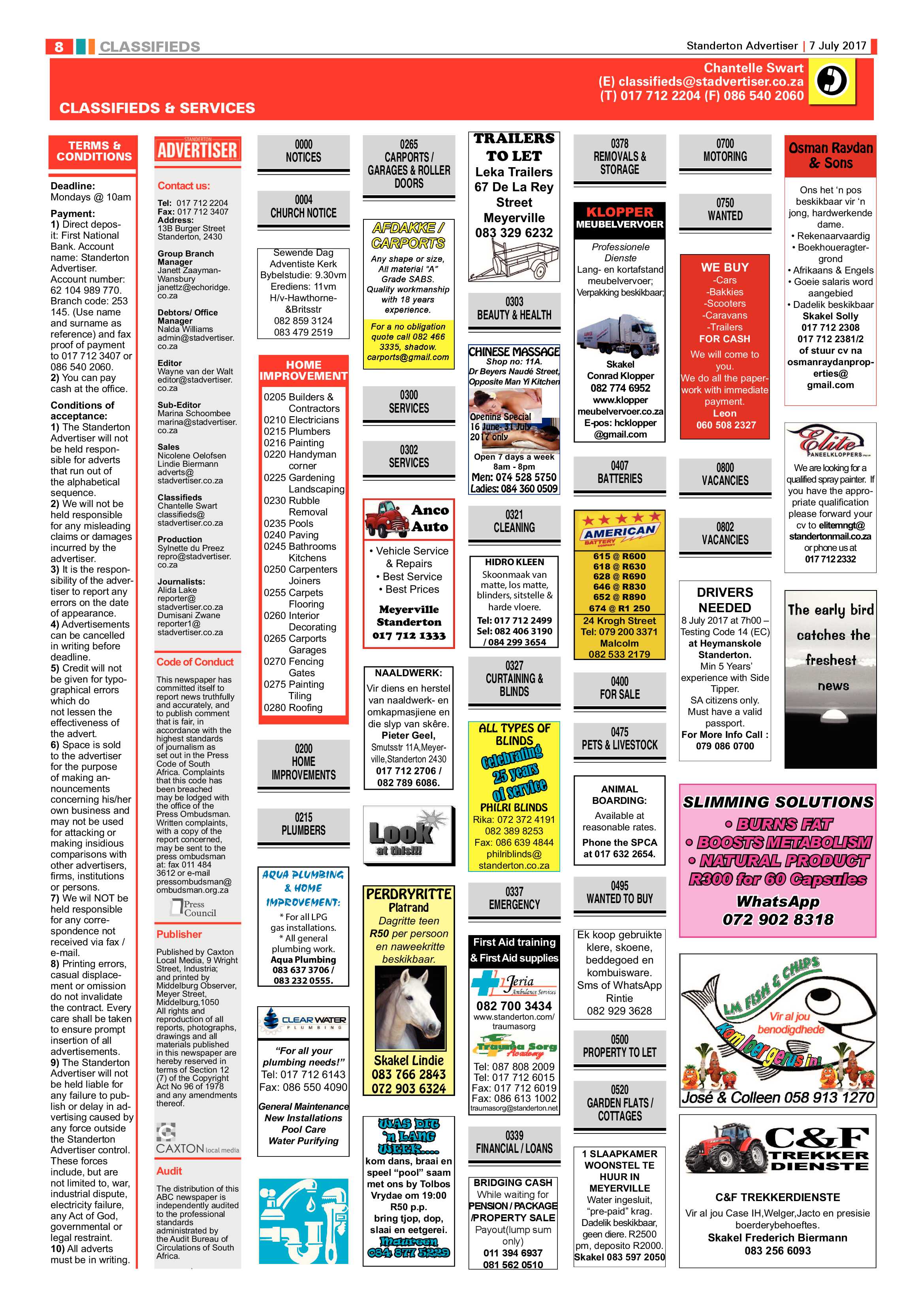 Standerton Advertiser 7 July 2017 page 8