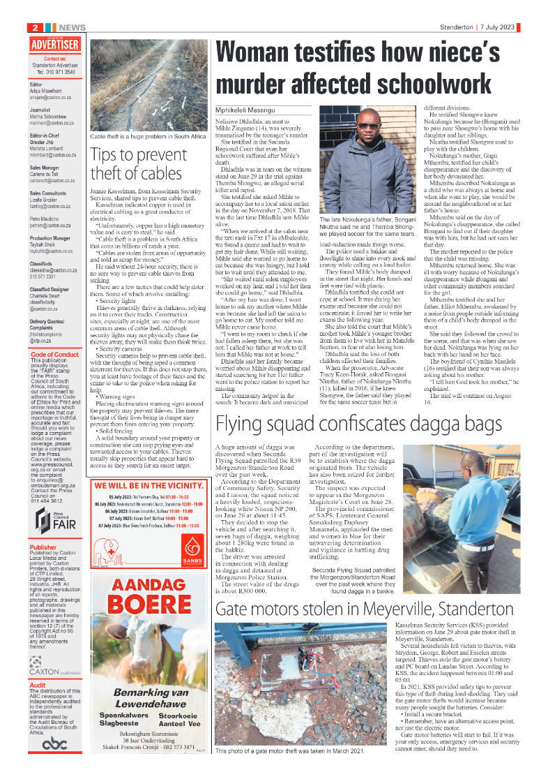 Standerton Advertiser 7 July 2023 page 2
