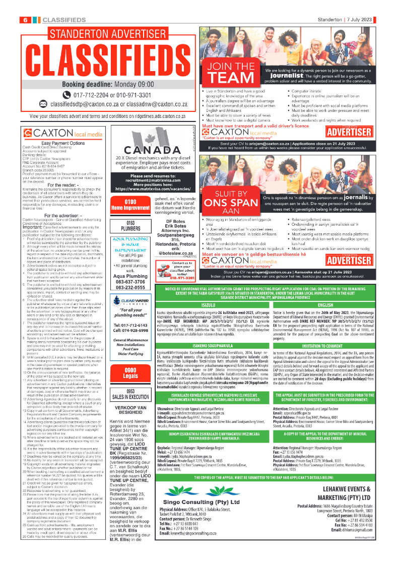 Standerton Advertiser 7 July 2023 page 6