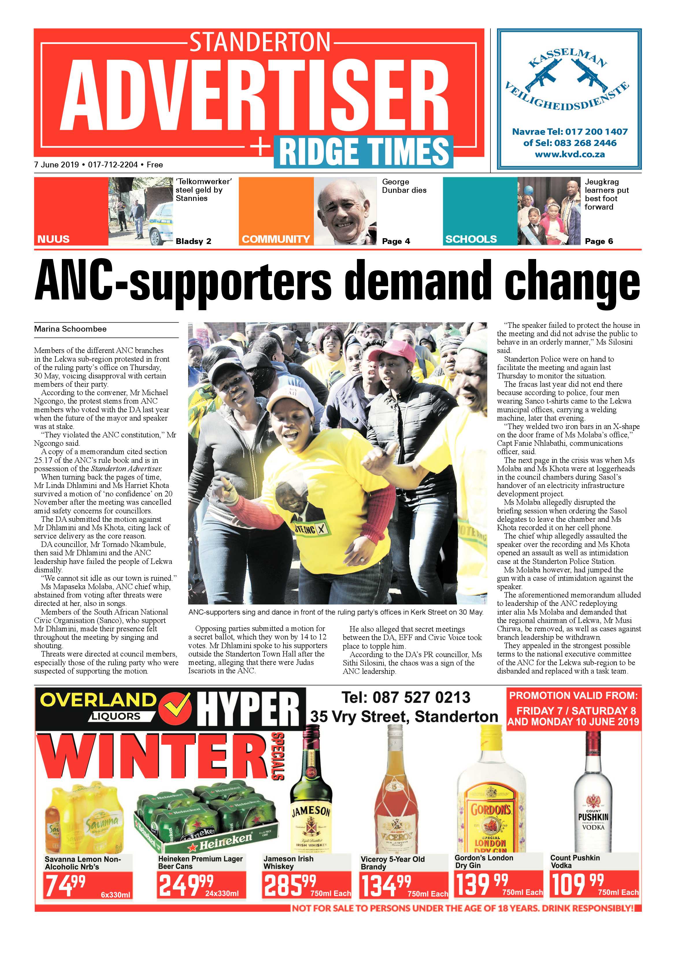Standerton Advertiser 7 June 2019 page 1