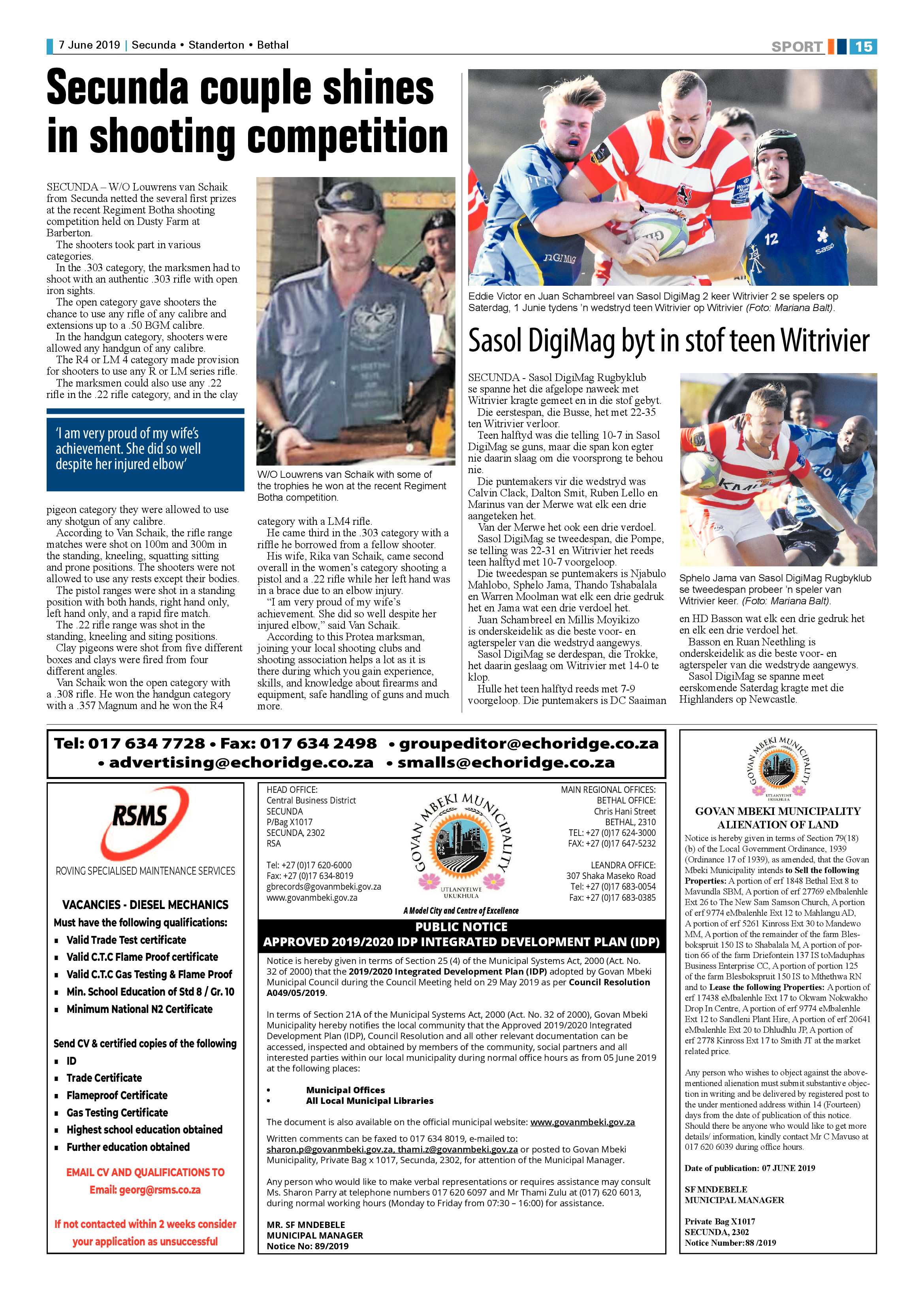 Standerton Advertiser 7 June 2019 page 19