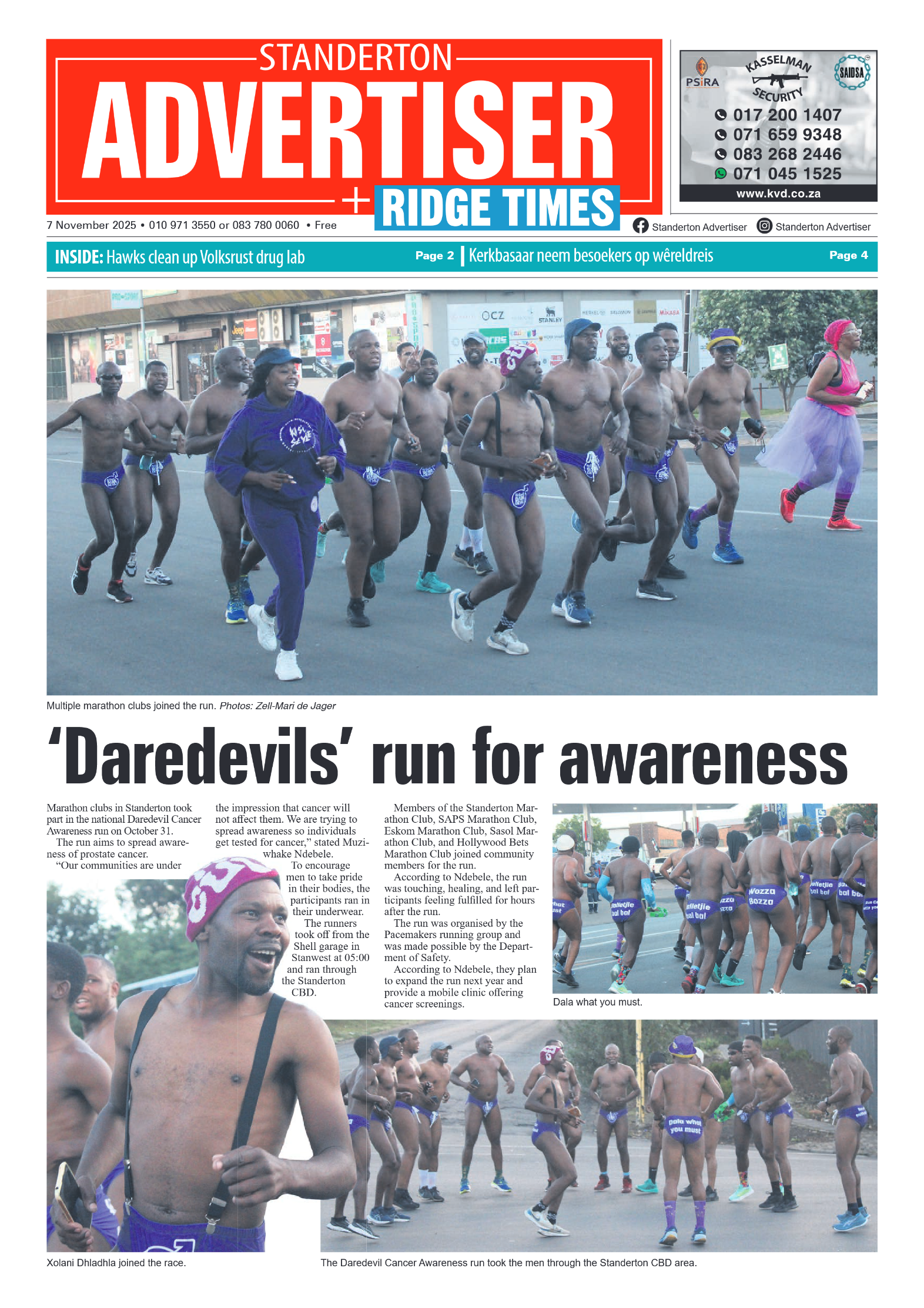 Standerton Advertiser 7 November 2025 page 1