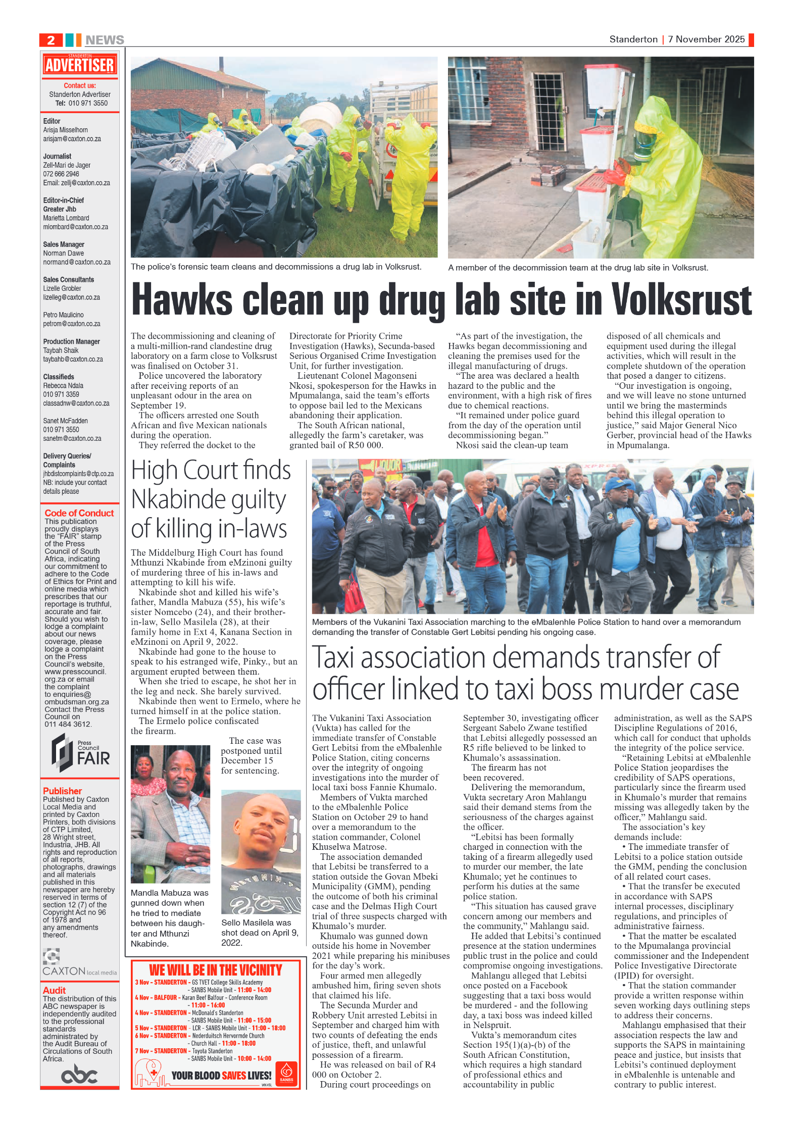 Standerton Advertiser 7 November 2025 page 2