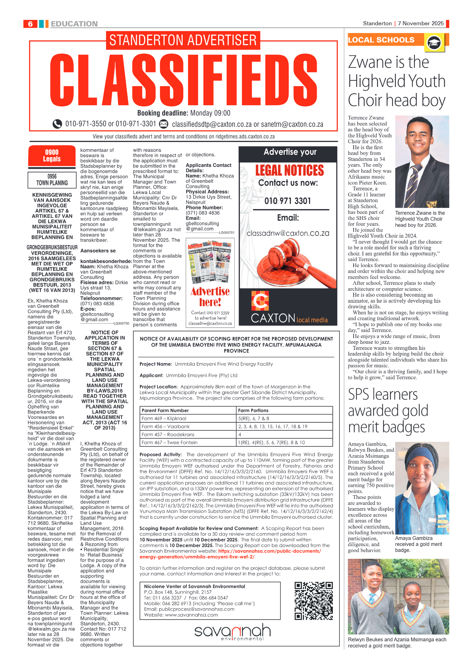 Standerton Advertiser 7 November 2025 page 6