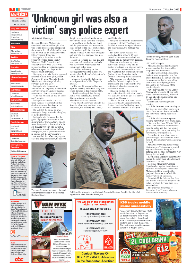 Standerton Advertiser 7 October 2022 page 2