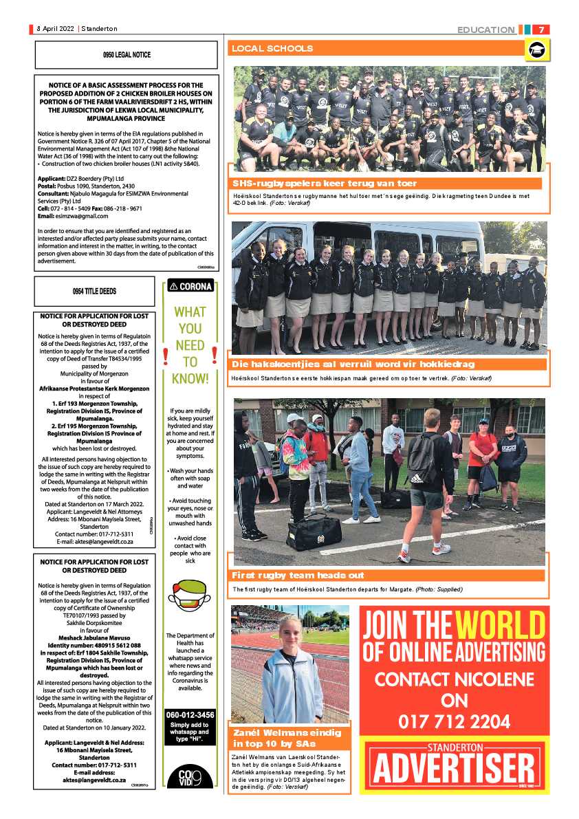 Standerton Advertiser 8 April 2022 page 7
