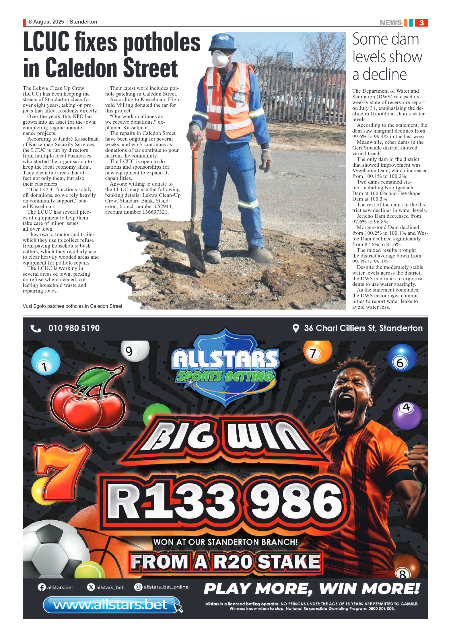 Standerton Advertiser 8 August 2025 page 3