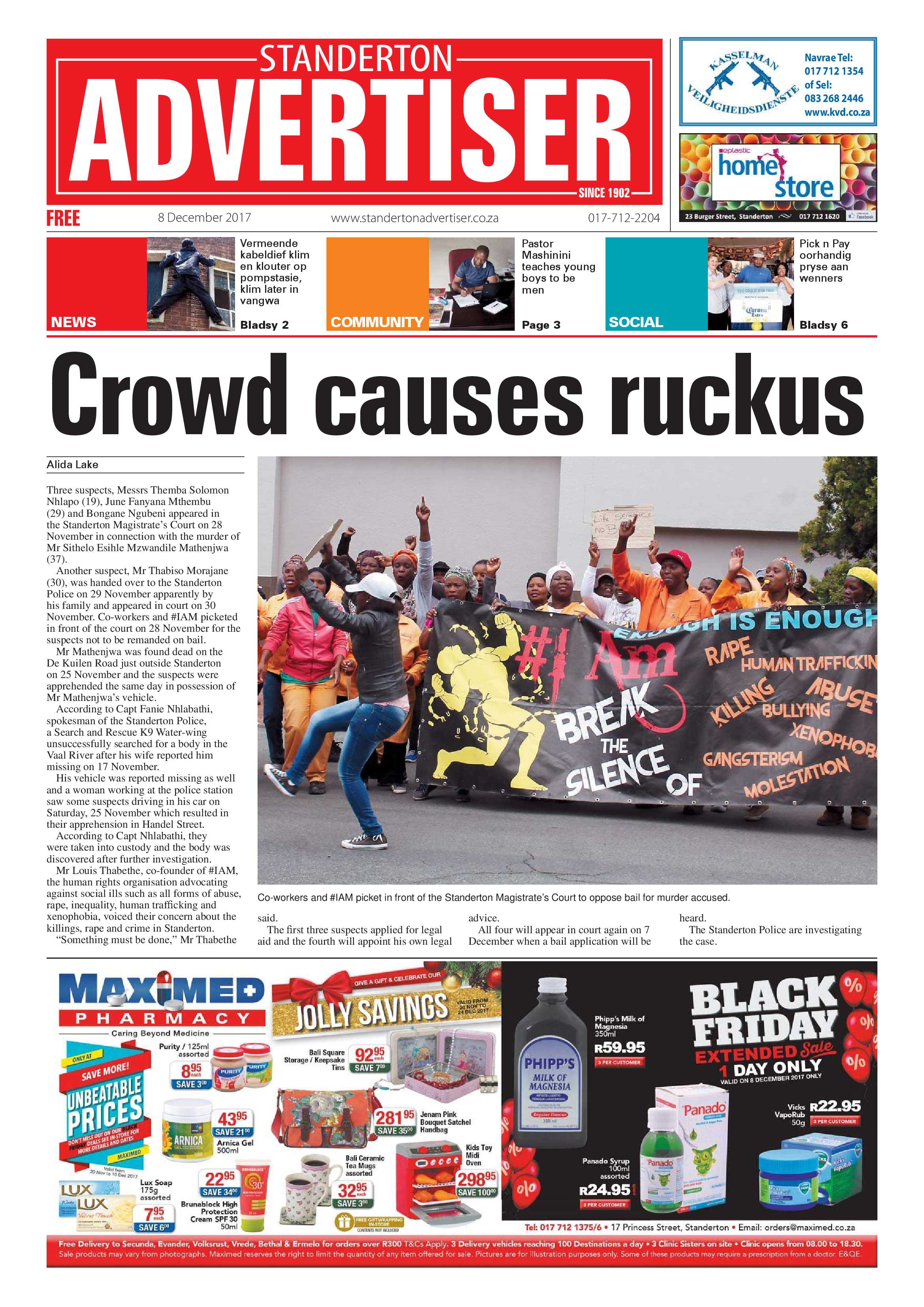 Standerton Advertiser 8 December 2017 page 1