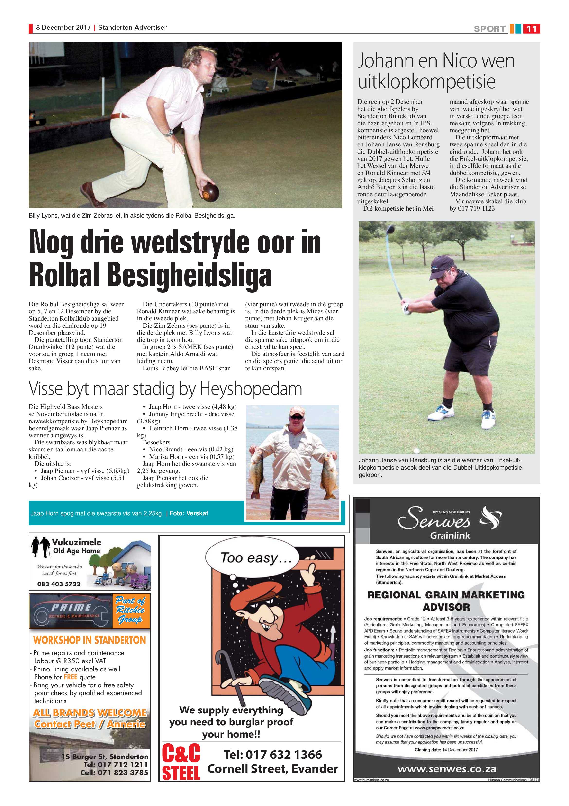 Standerton Advertiser 8 December 2017 page 11
