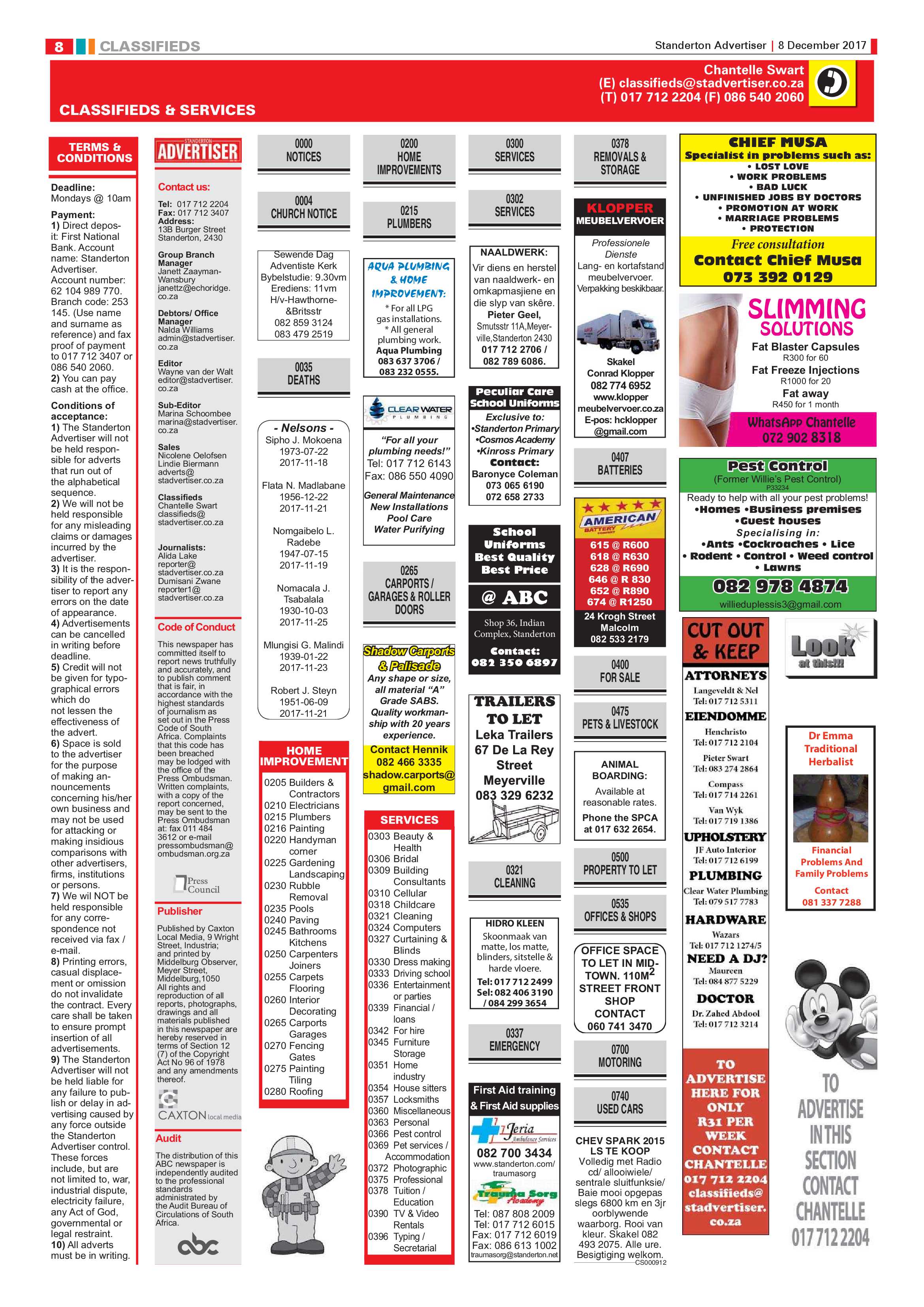 Standerton Advertiser 8 December 2017 page 8