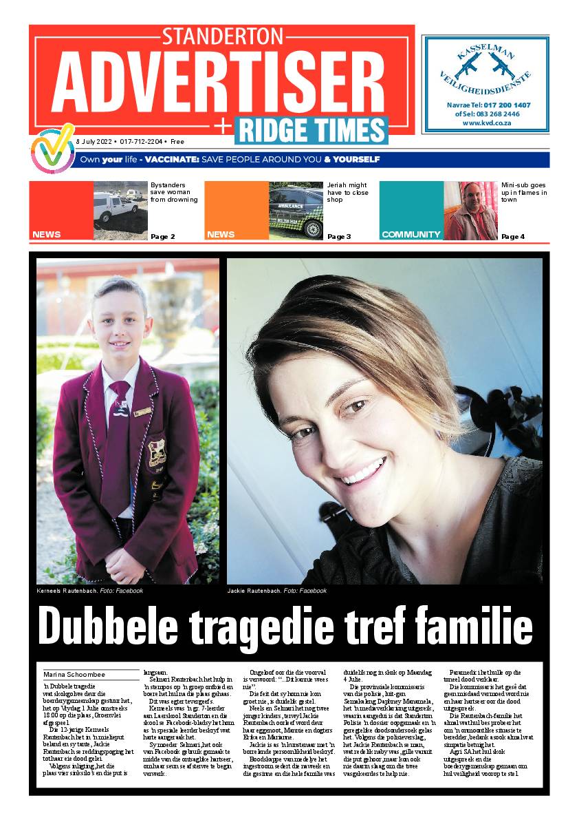 Standerton Advertiser 8 July 2022 page 1