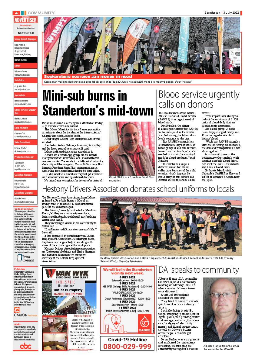 Standerton Advertiser 8 July 2022 page 4
