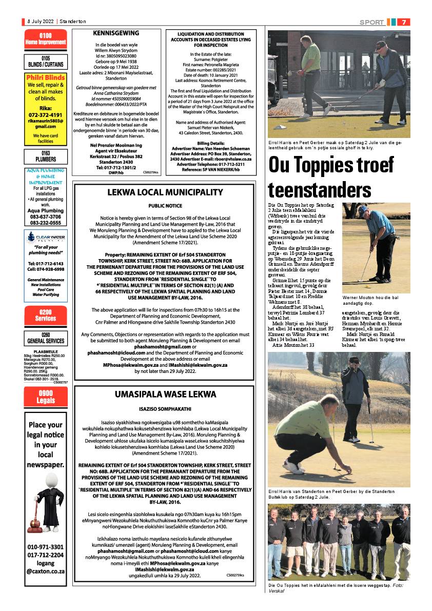 Standerton Advertiser 8 July 2022 page 7