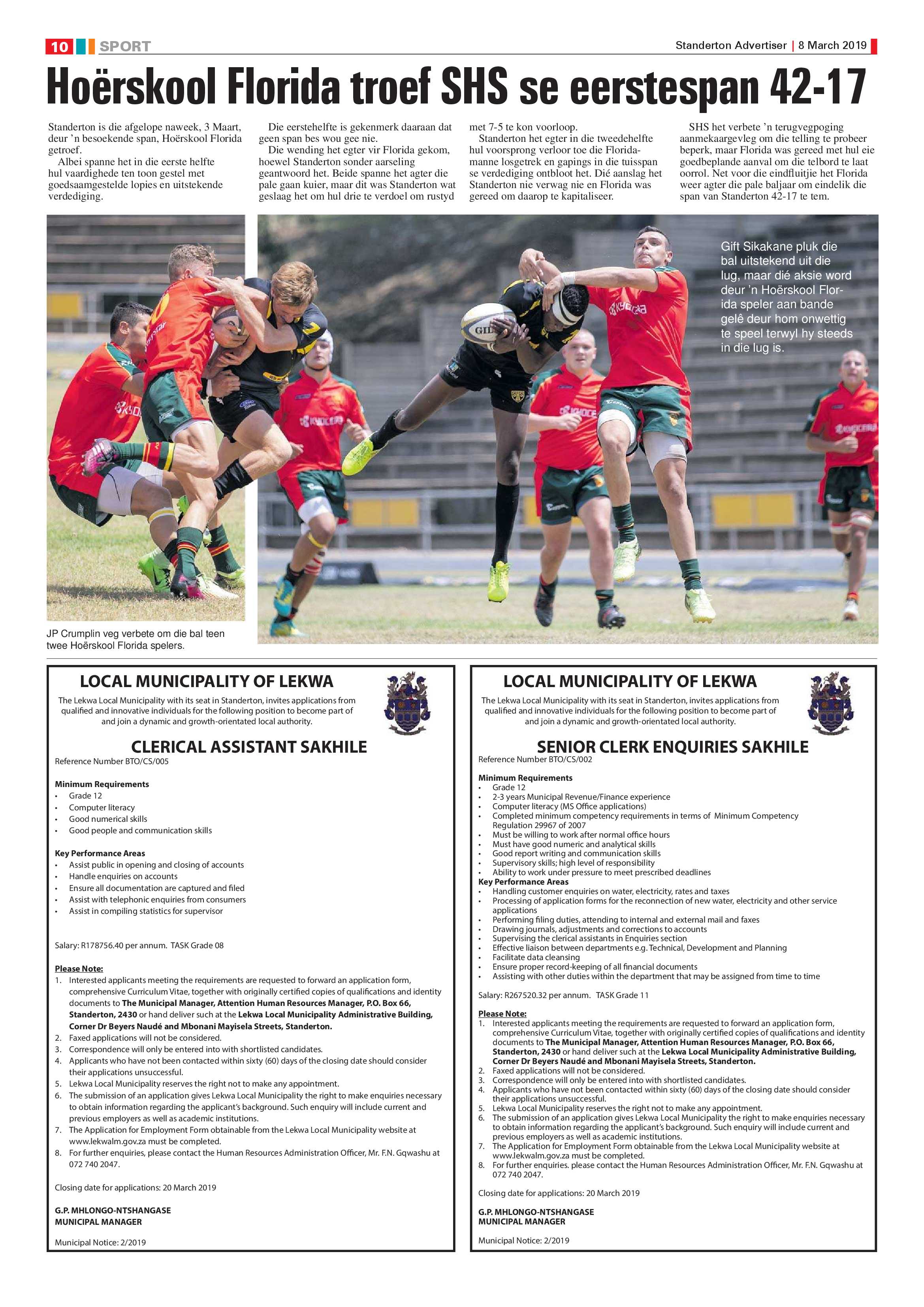 Standerton Advertiser 8 March 2019 page 10