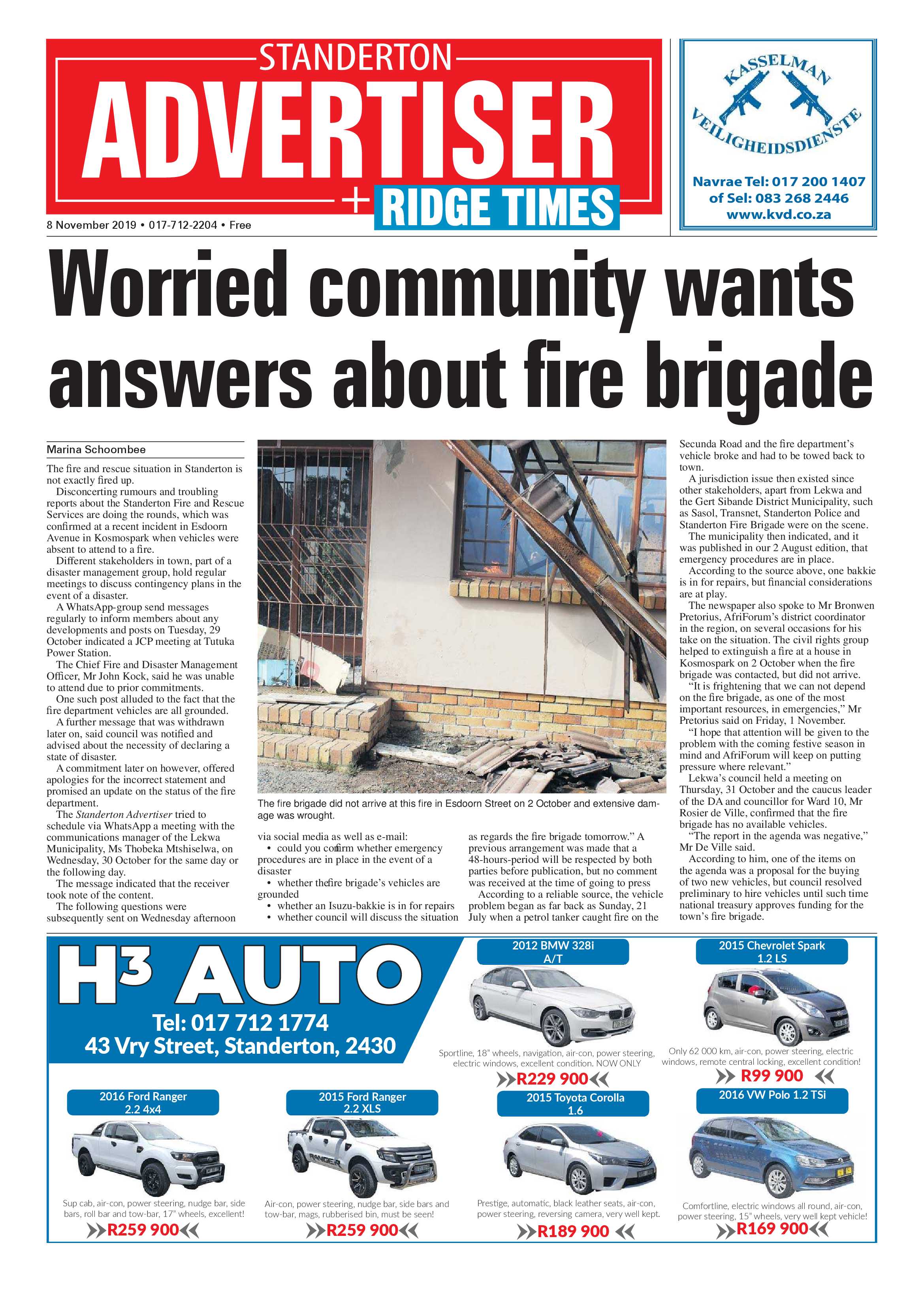 Standerton Advertiser 8 November 2019 page 1