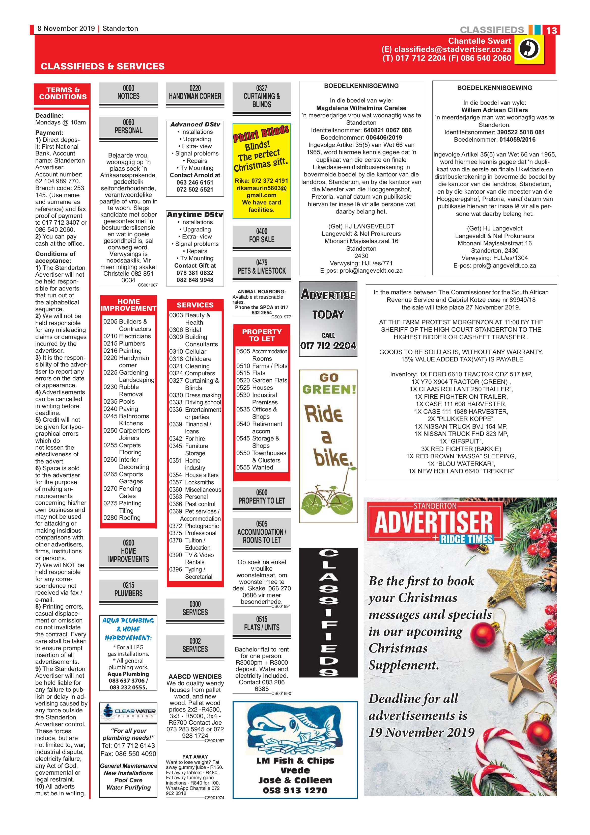 Standerton Advertiser 8 November 2019 page 13