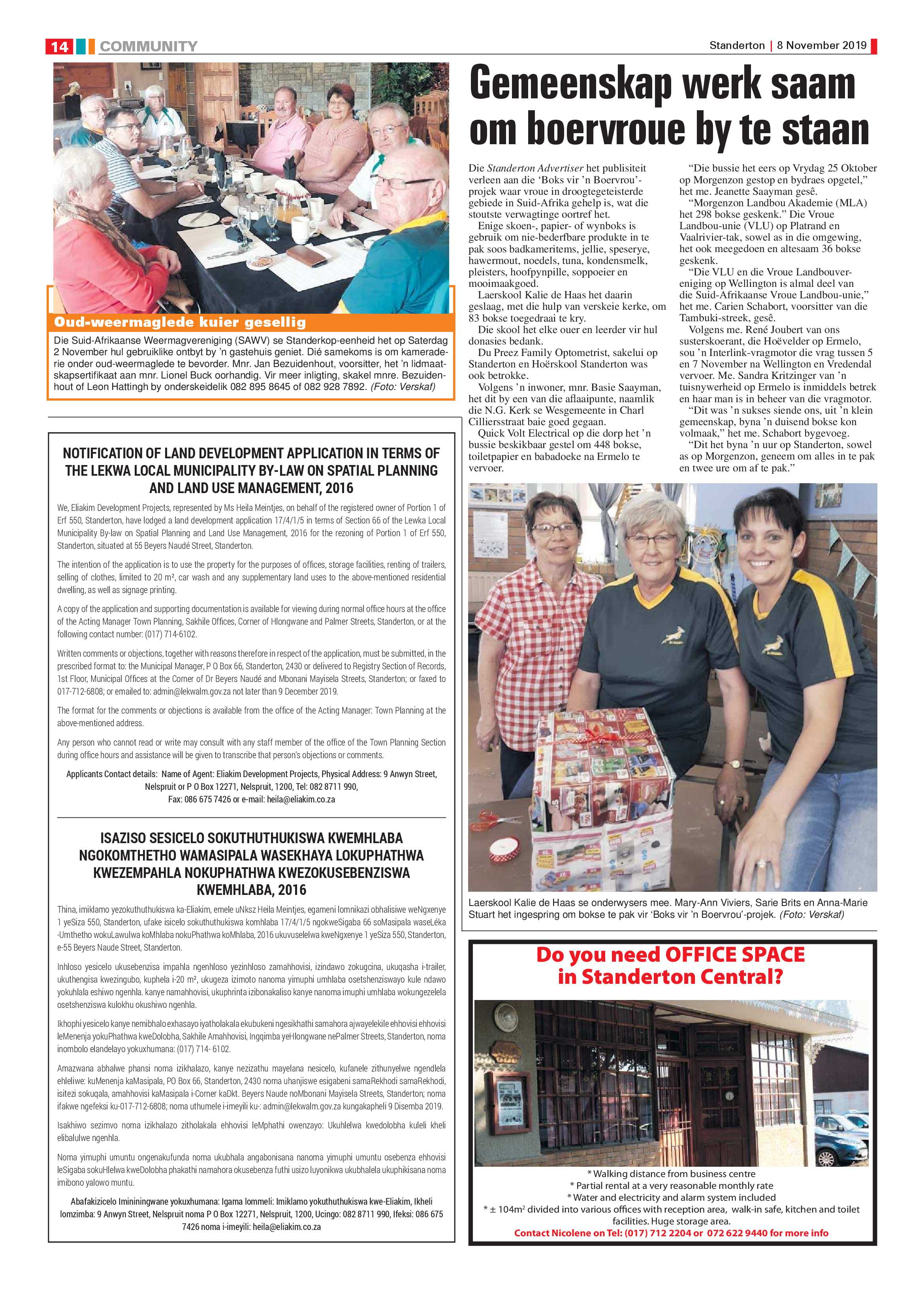 Standerton Advertiser 8 November 2019 page 14