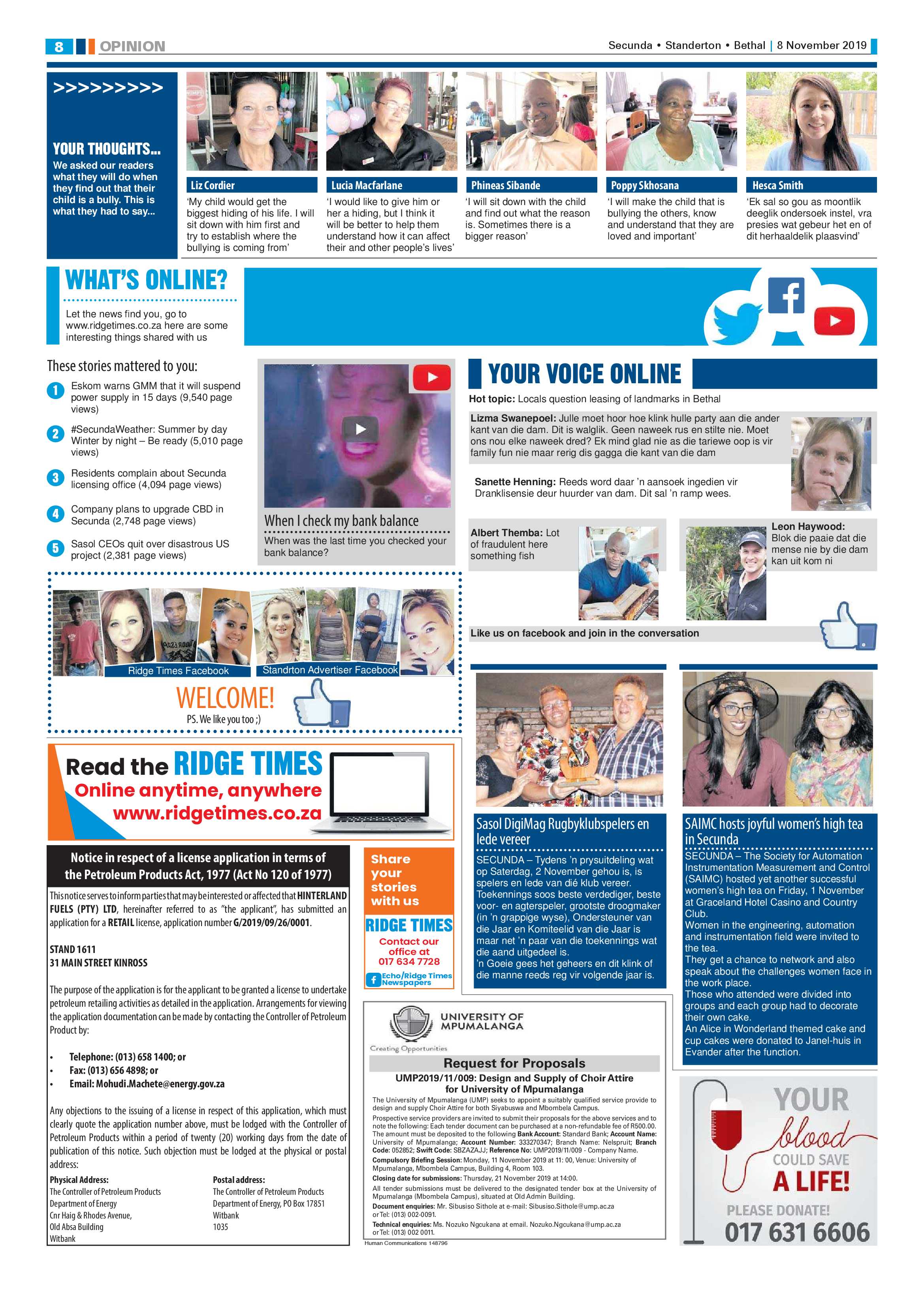 Standerton Advertiser 8 November 2019 page 8