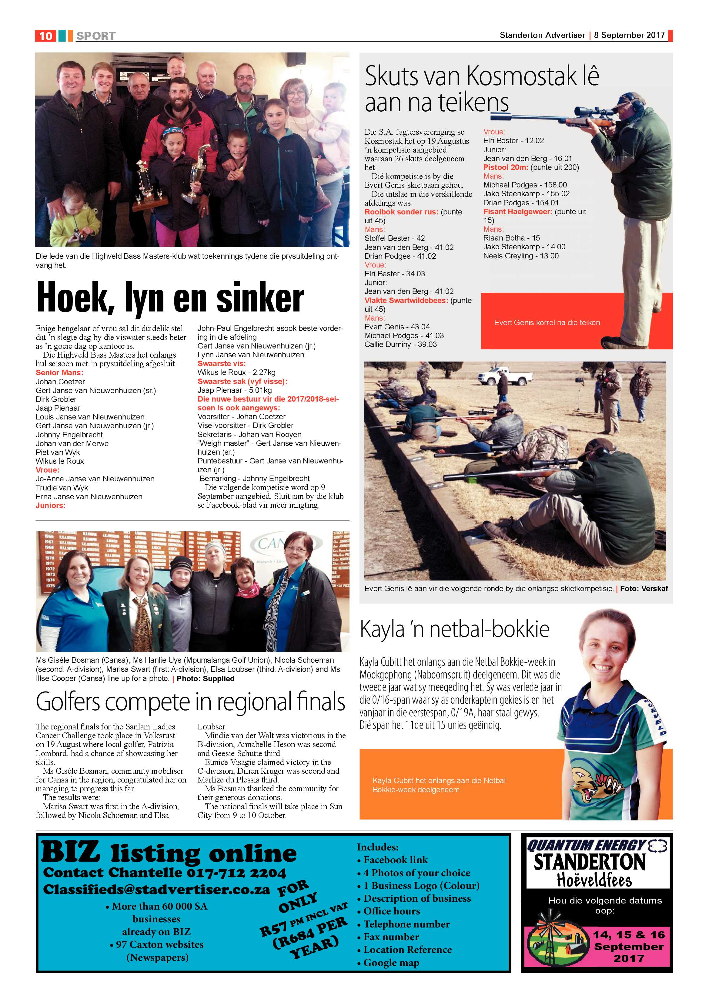 Standerton Advertiser 8 September 2017 page 10