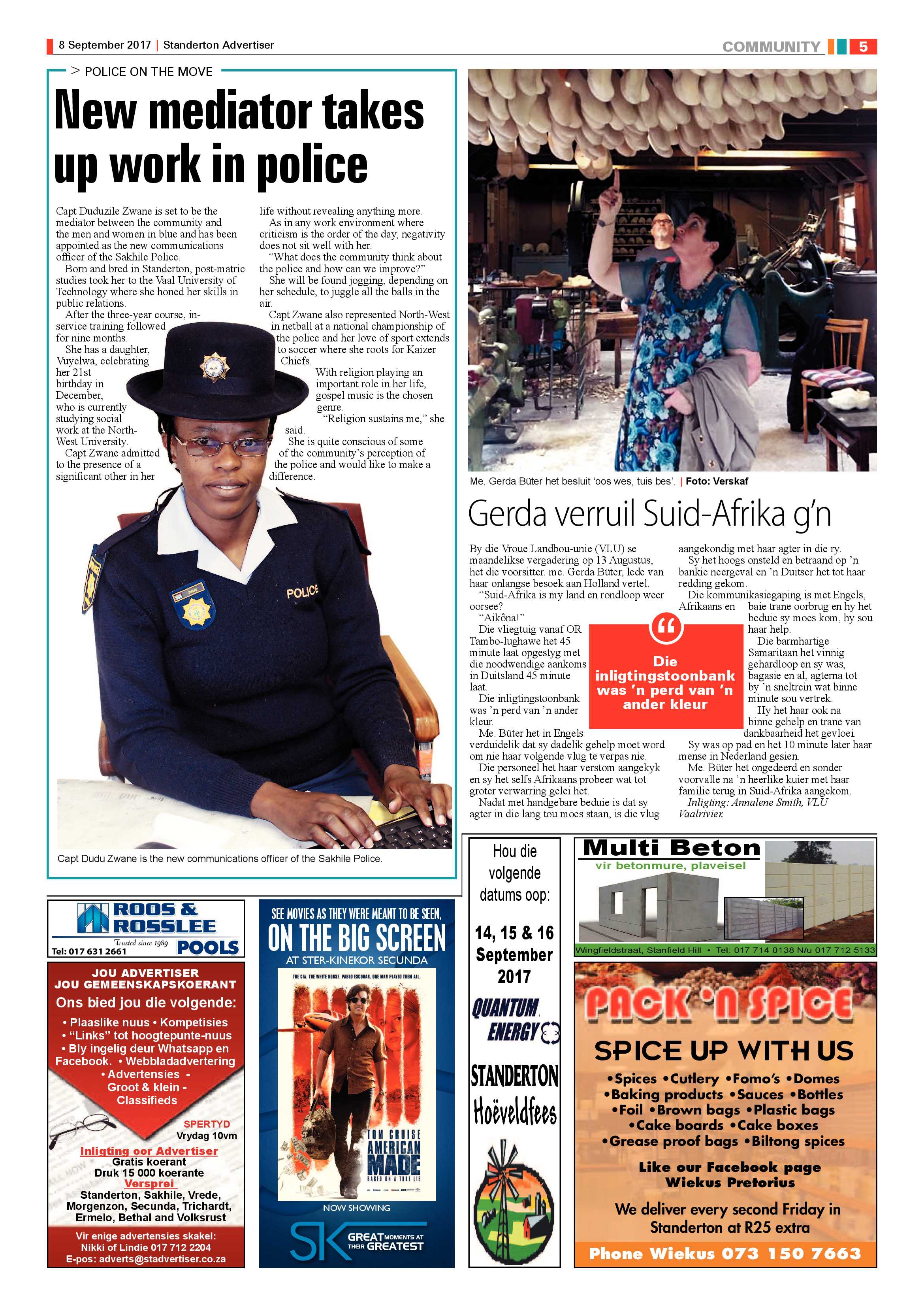 Standerton Advertiser 8 September 2017 page 5