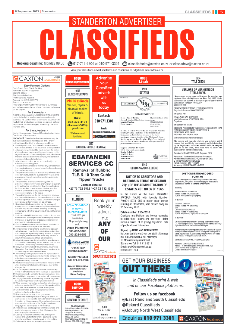 Standerton Advertiser 8 September 2023 page 5