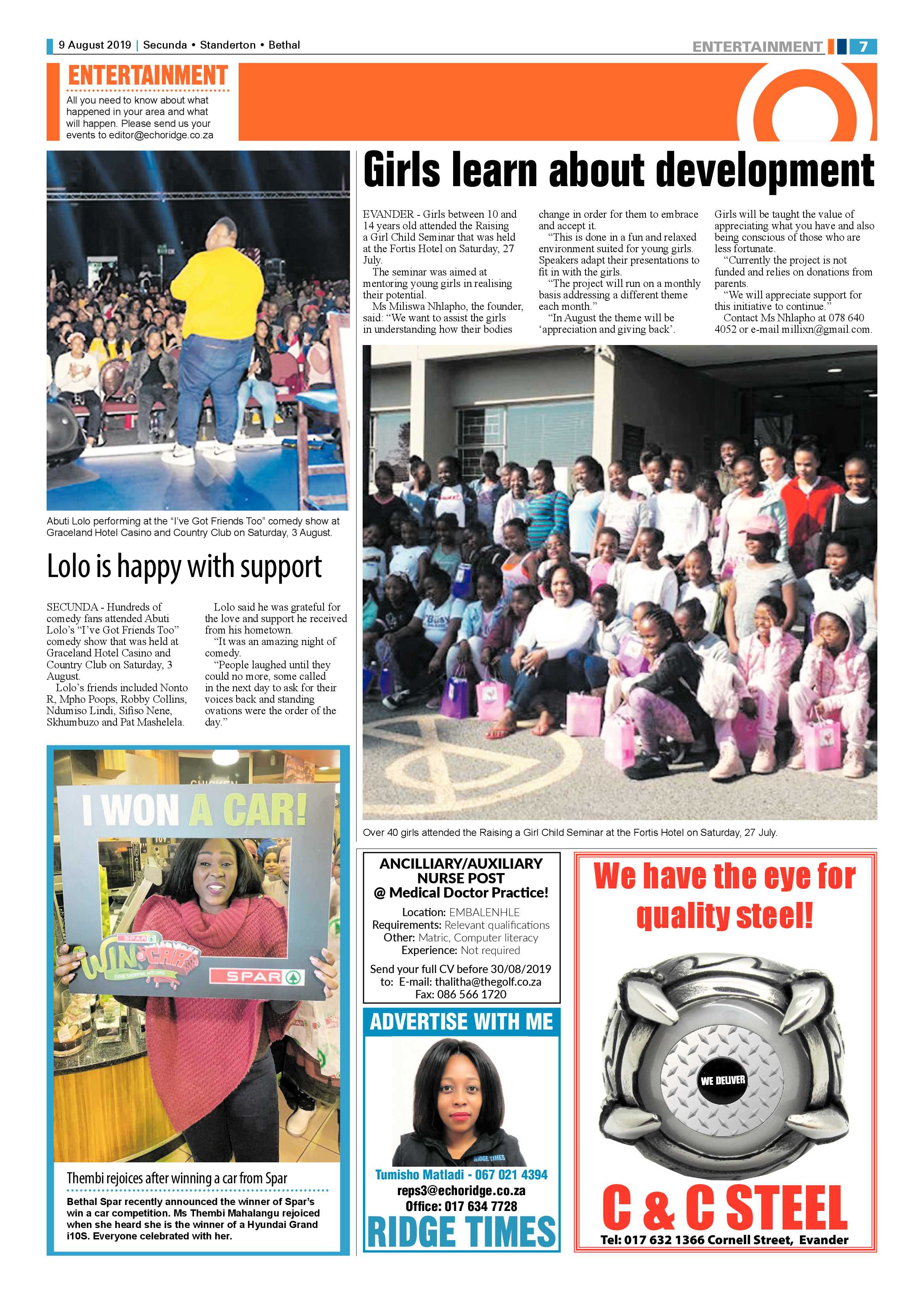 Standerton Advertiser 9 August 2019 page 11