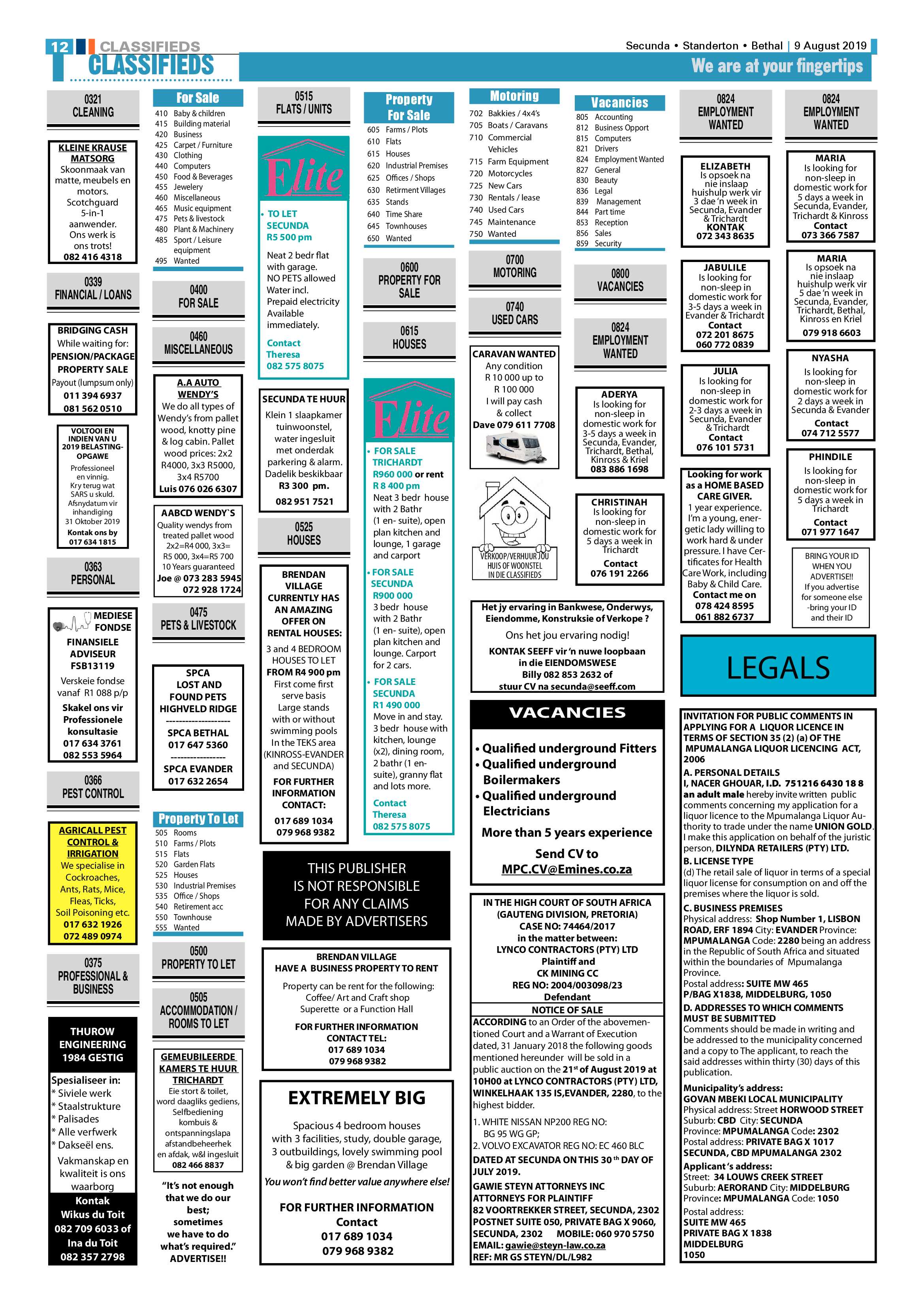 Standerton Advertiser 9 August 2019 page 16