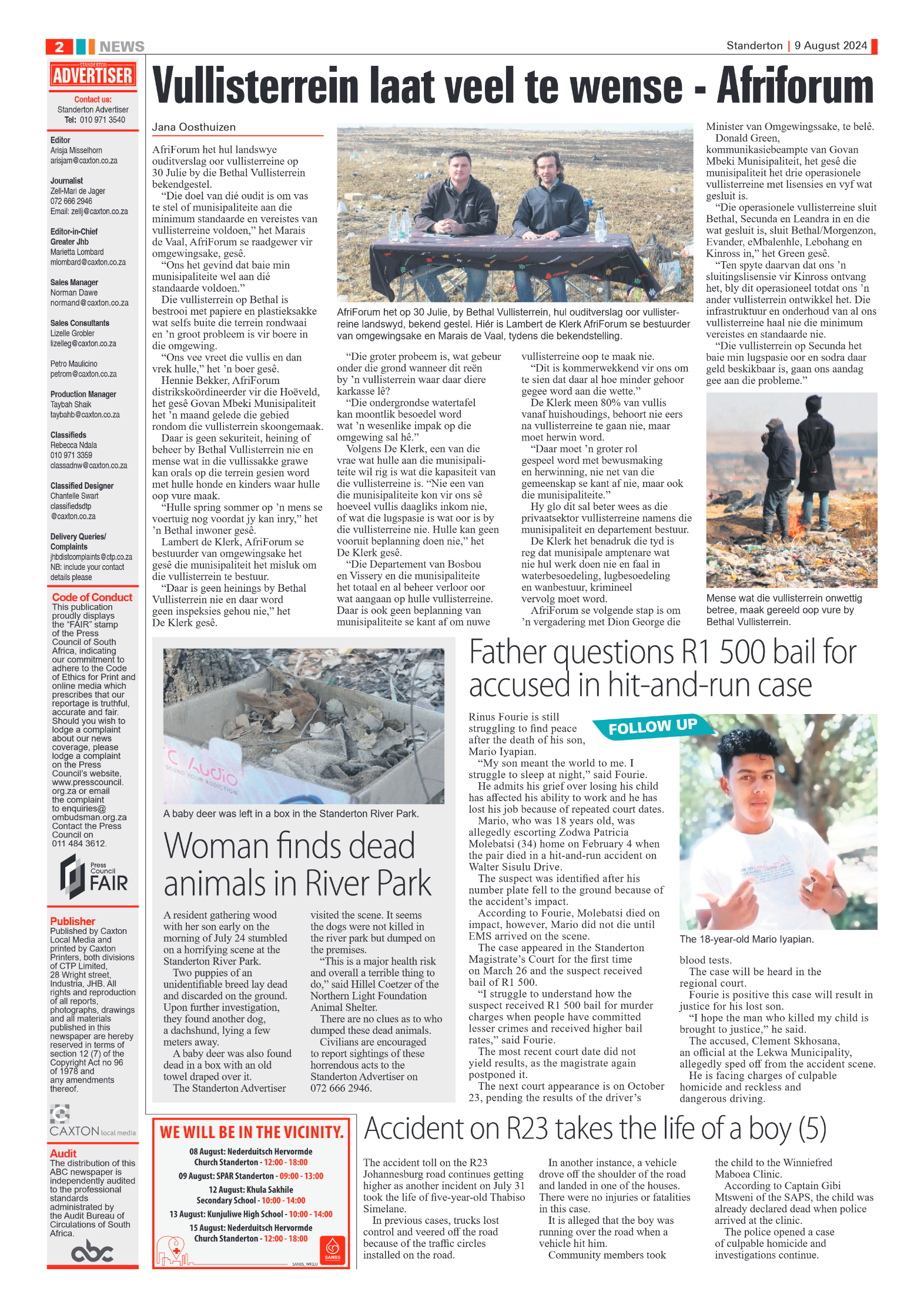 Standerton Advertiser 9 August 2024 page 2