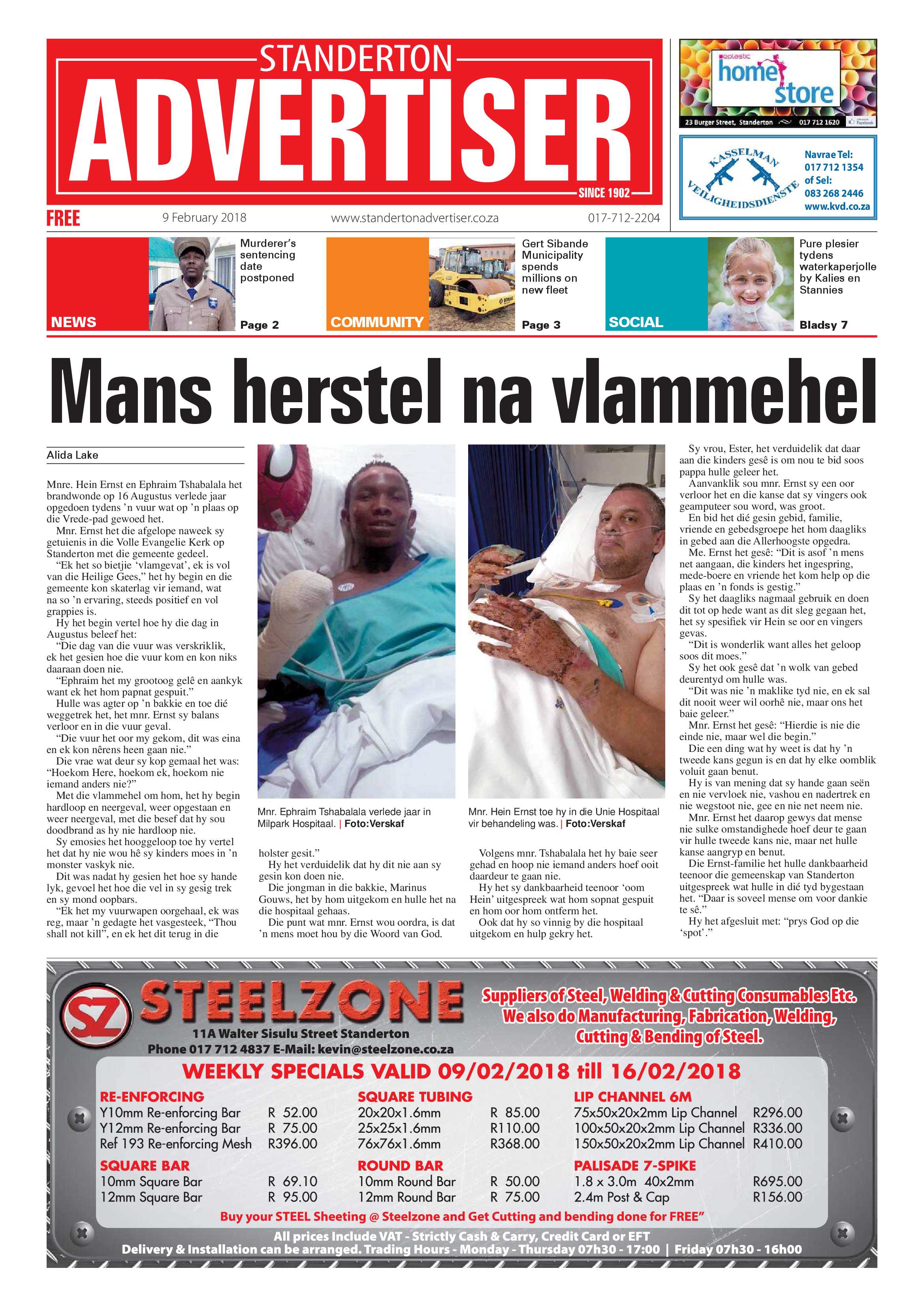 Standerton Advertiser 9 February 2018 page 1