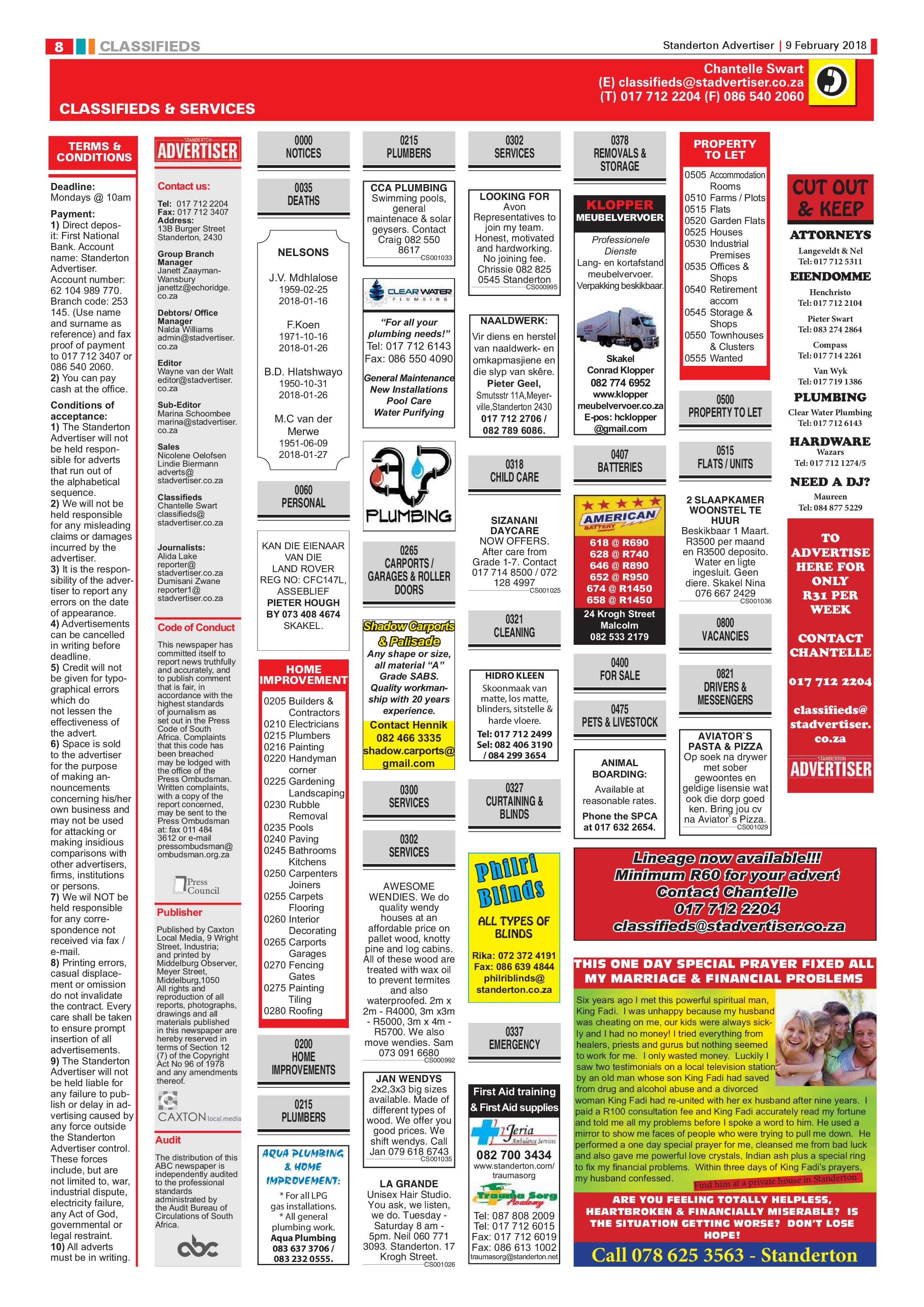 Standerton Advertiser 9 February 2018 page 8
