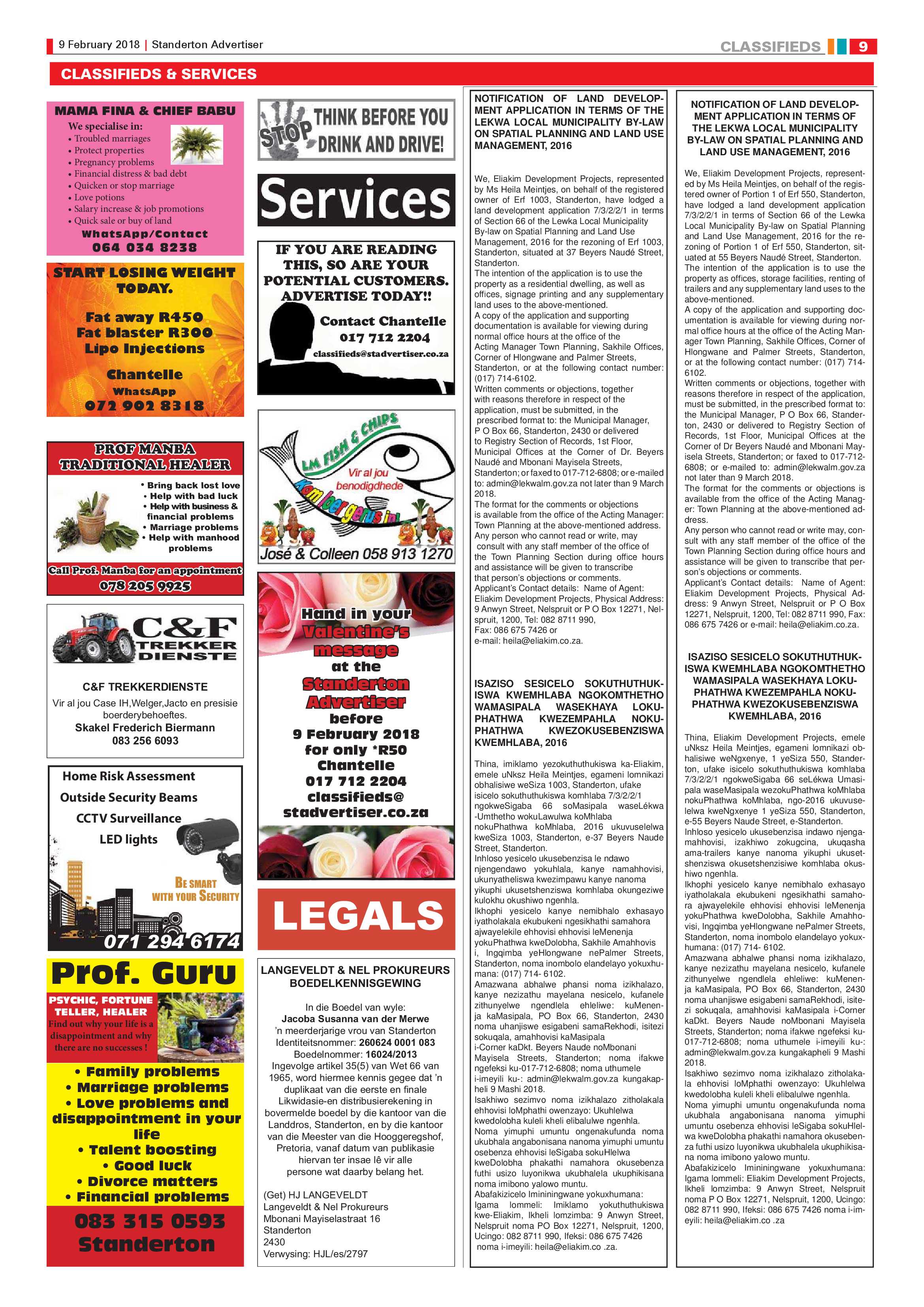 Standerton Advertiser 9 February 2018 page 9