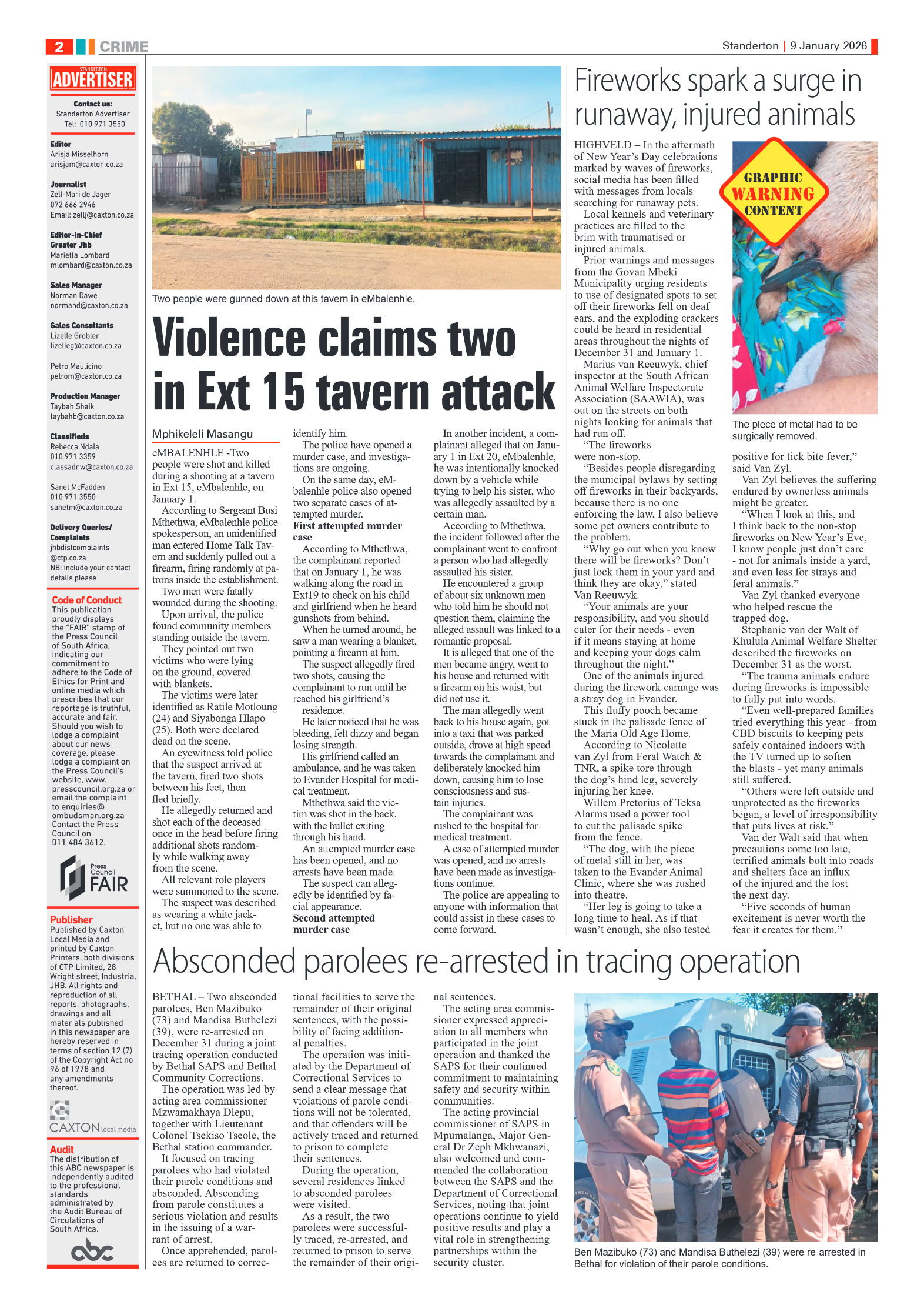 Standerton Advertiser 9 January 2026 page 2