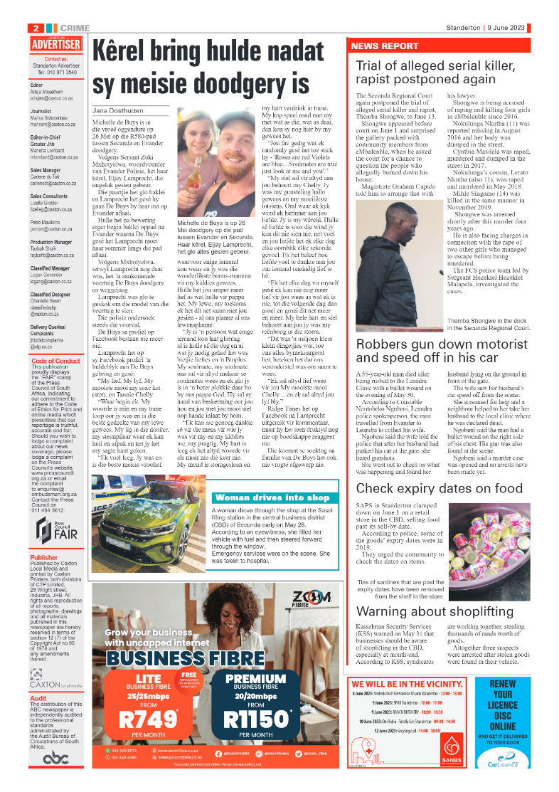 Standerton Advertiser 9 June 2023 page 2