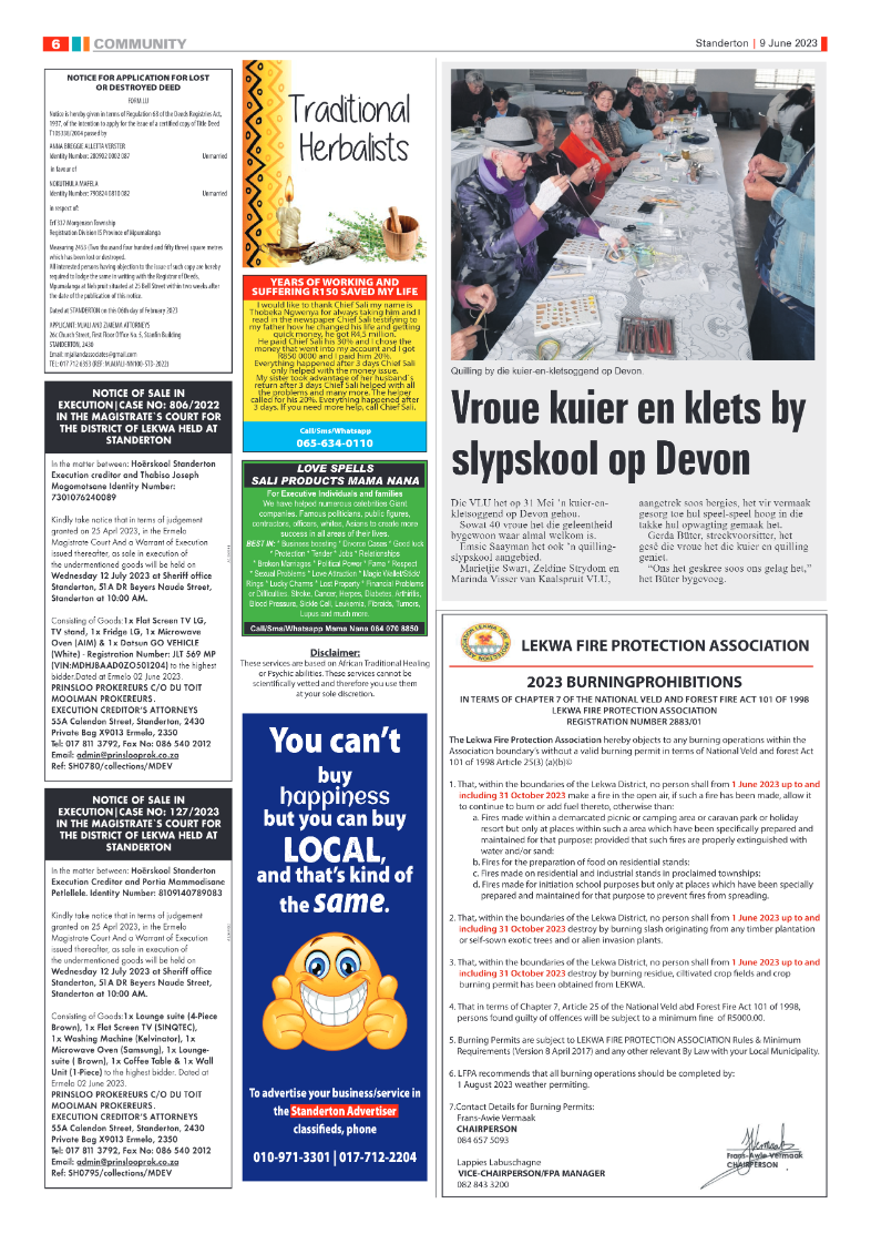 Standerton Advertiser 9 June 2023 page 6
