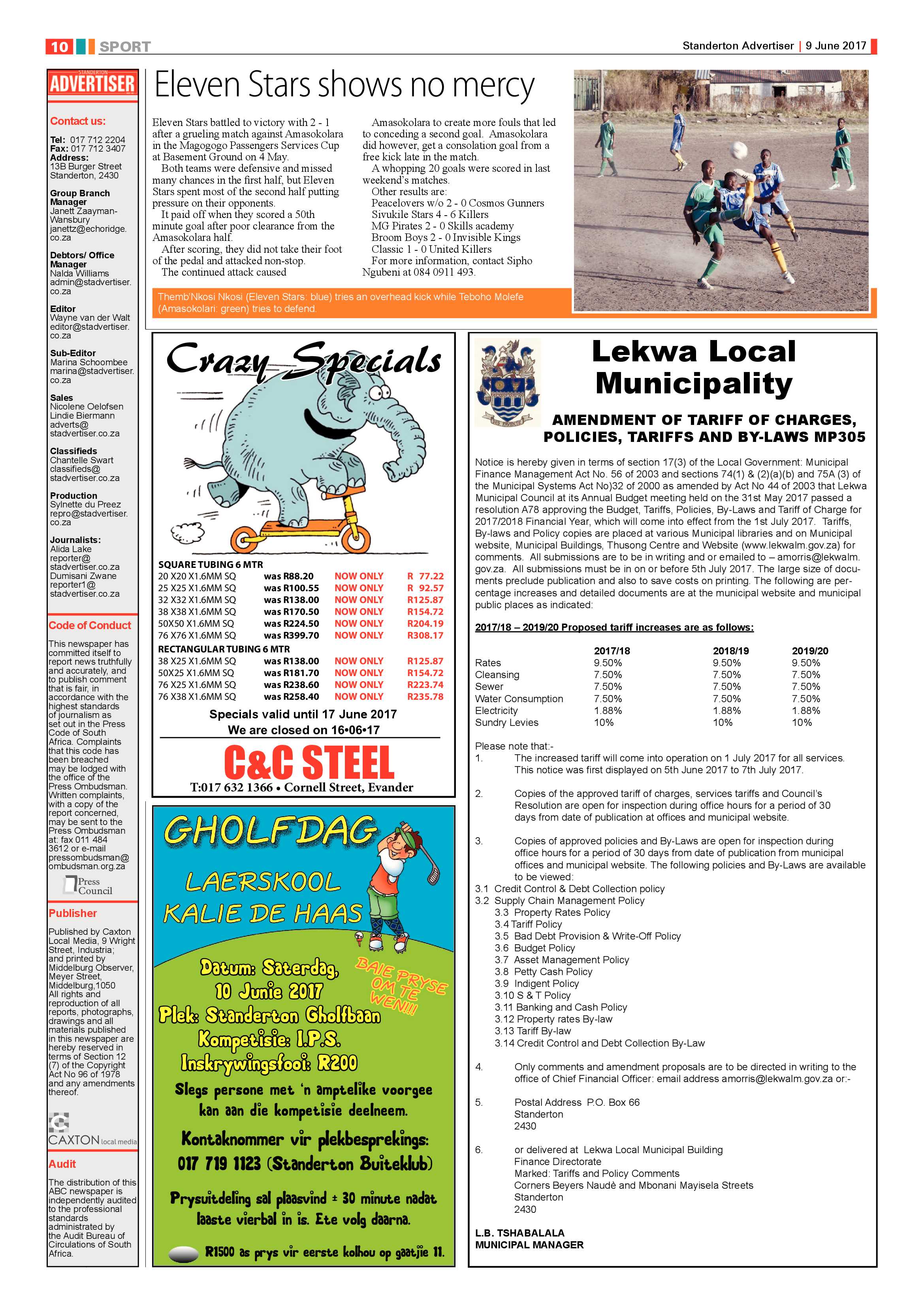 Standerton Advertiser 9 June 2017 page 10