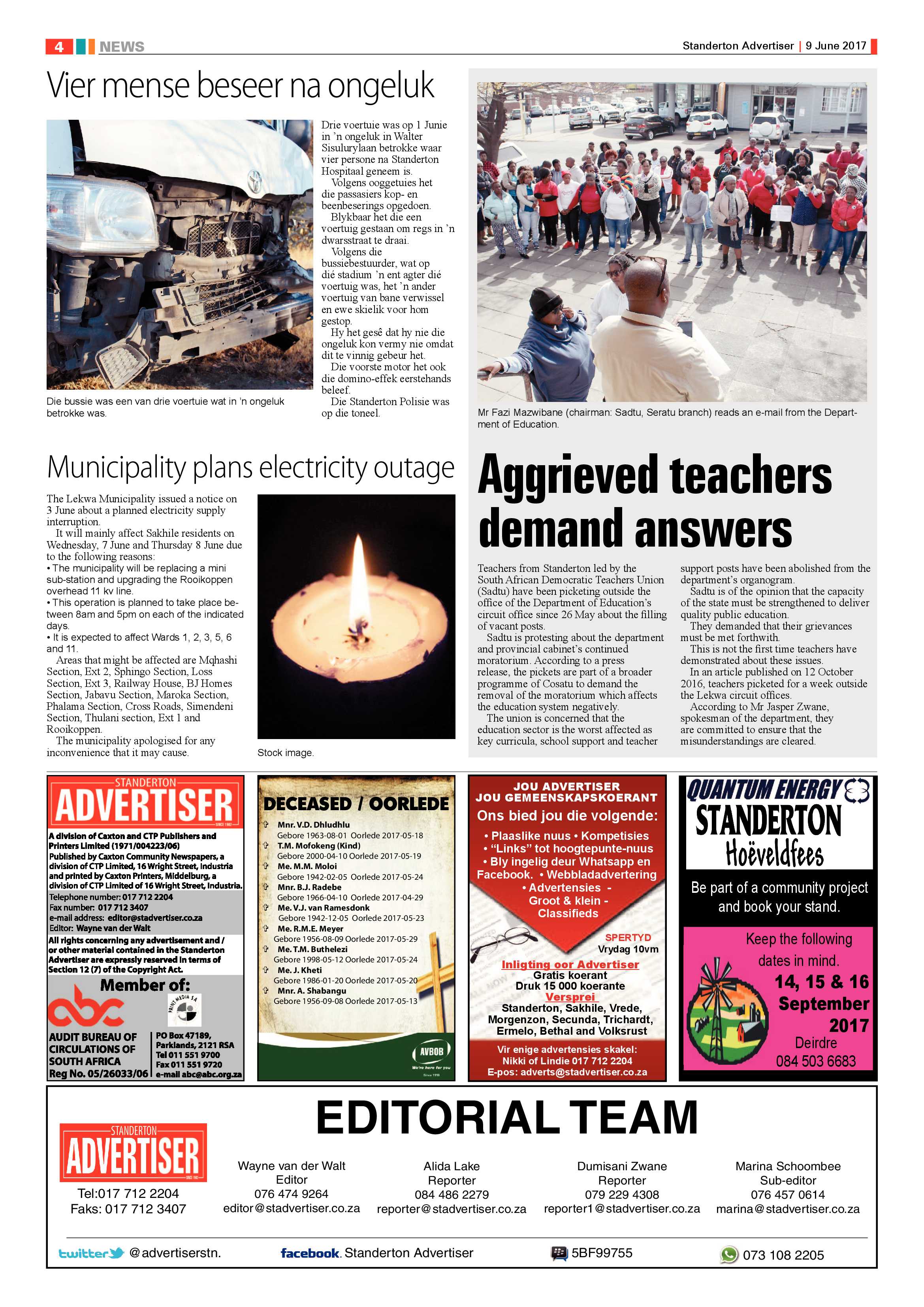 Standerton Advertiser 9 June 2017 page 4
