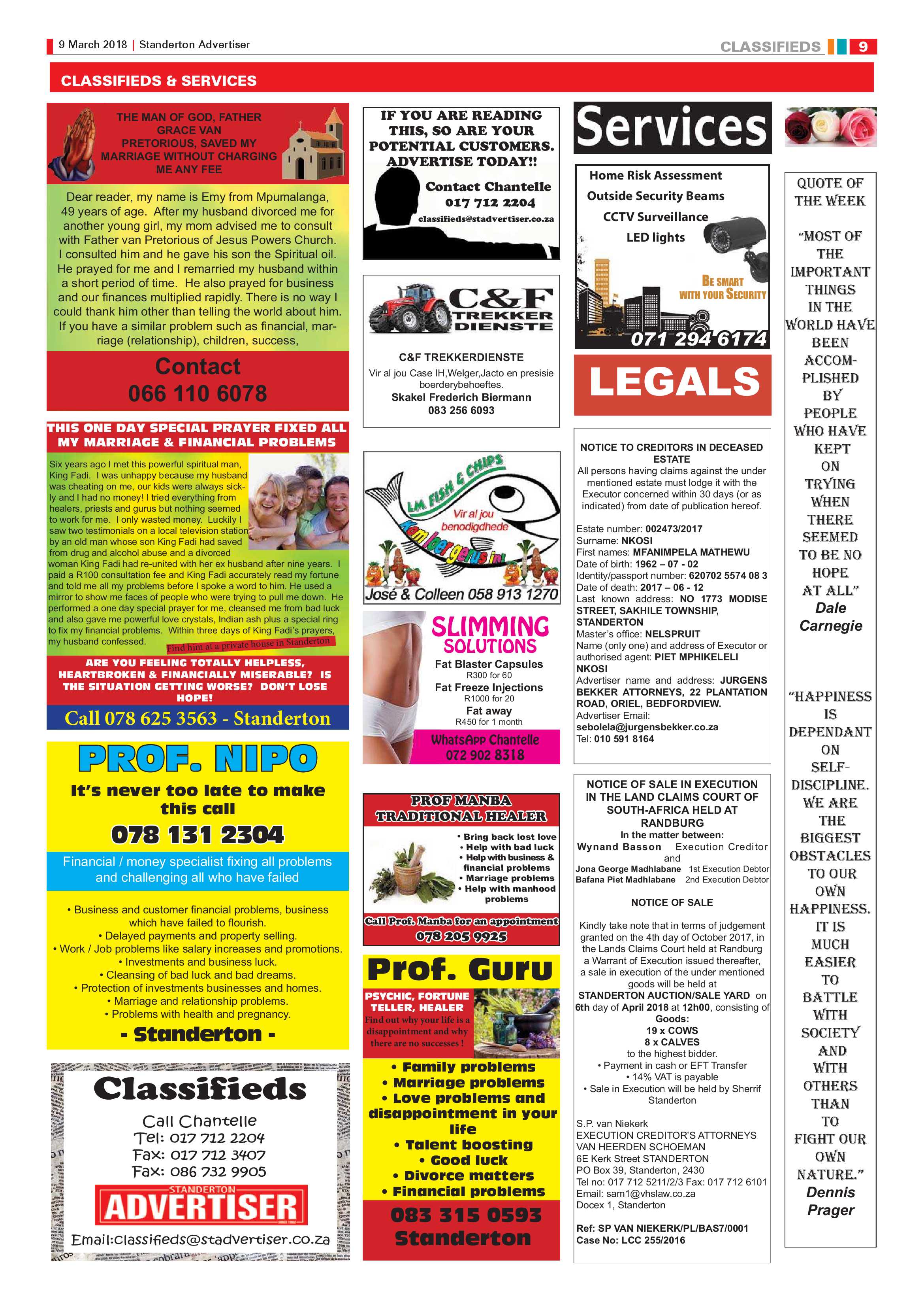 Standerton Advertiser 9 March 2018 page 9
