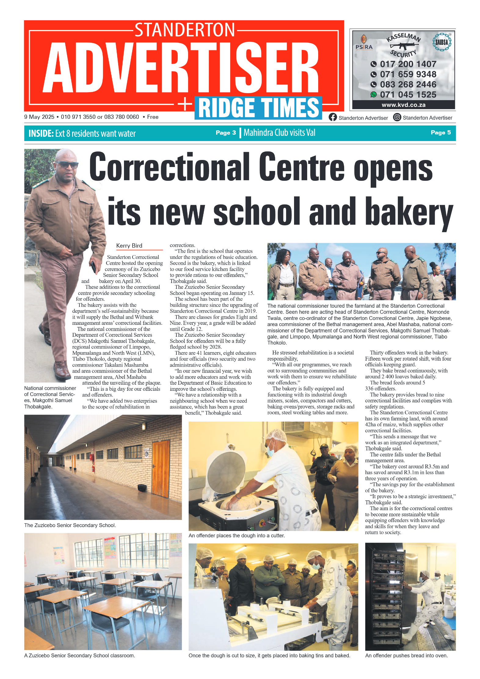 Standerton Advertiser 9 May 2025 page 1
