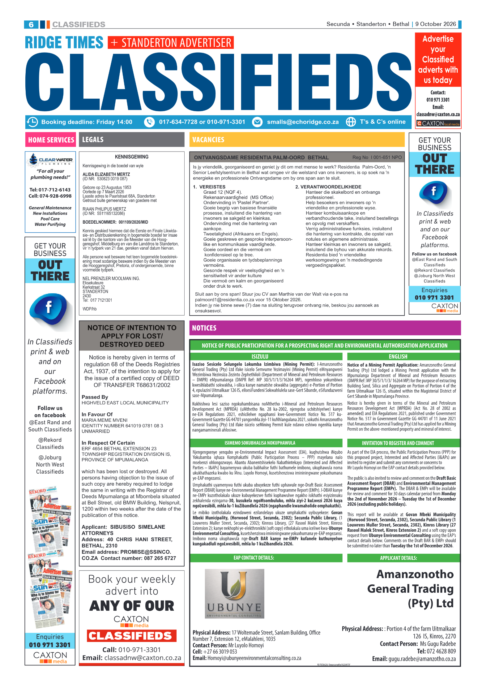 Standerton Advertiser 9 October 2026 page 6