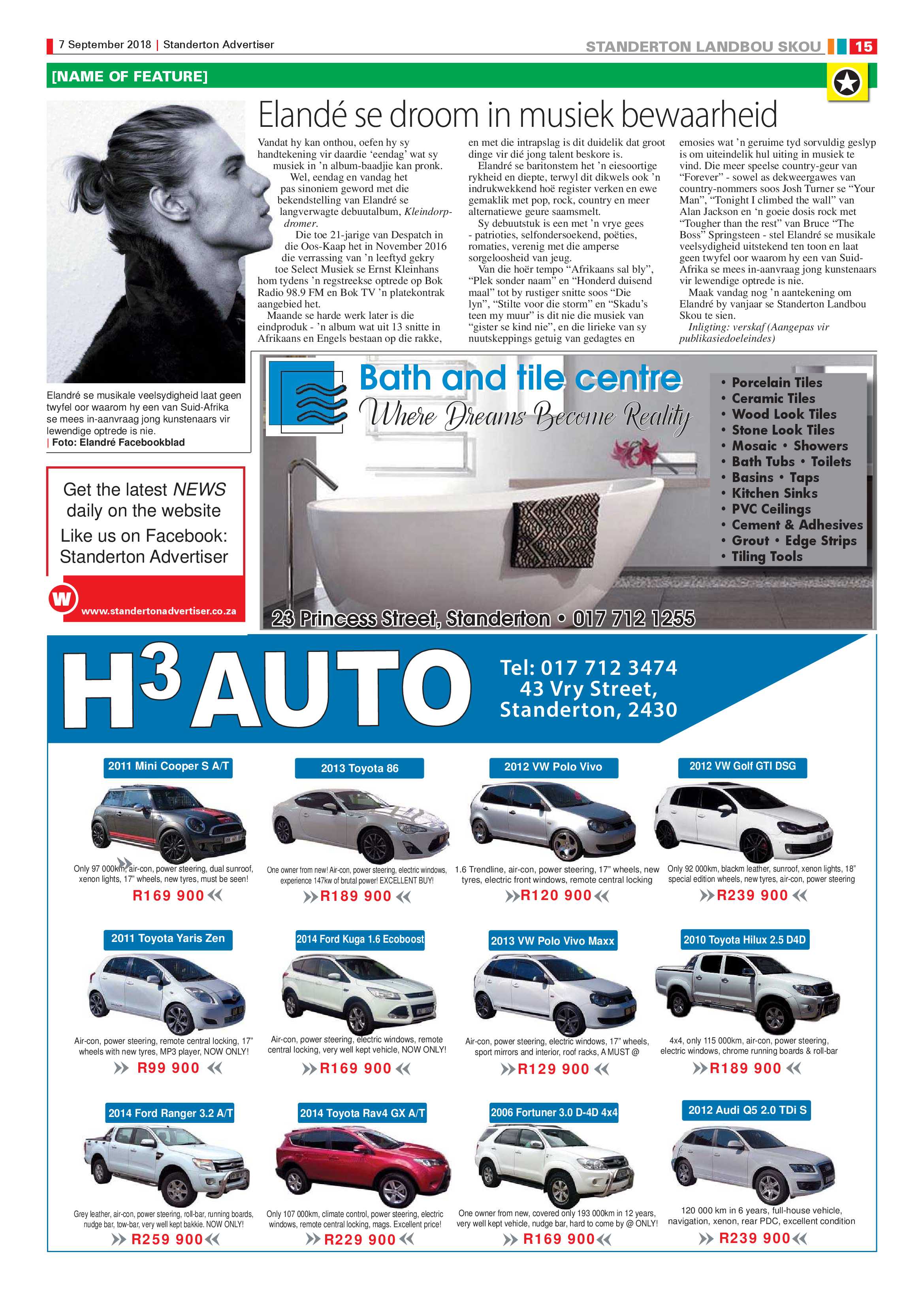 Standerton Advertiser and Standerton Landbou Skou supplement 7 September 2018 page 15