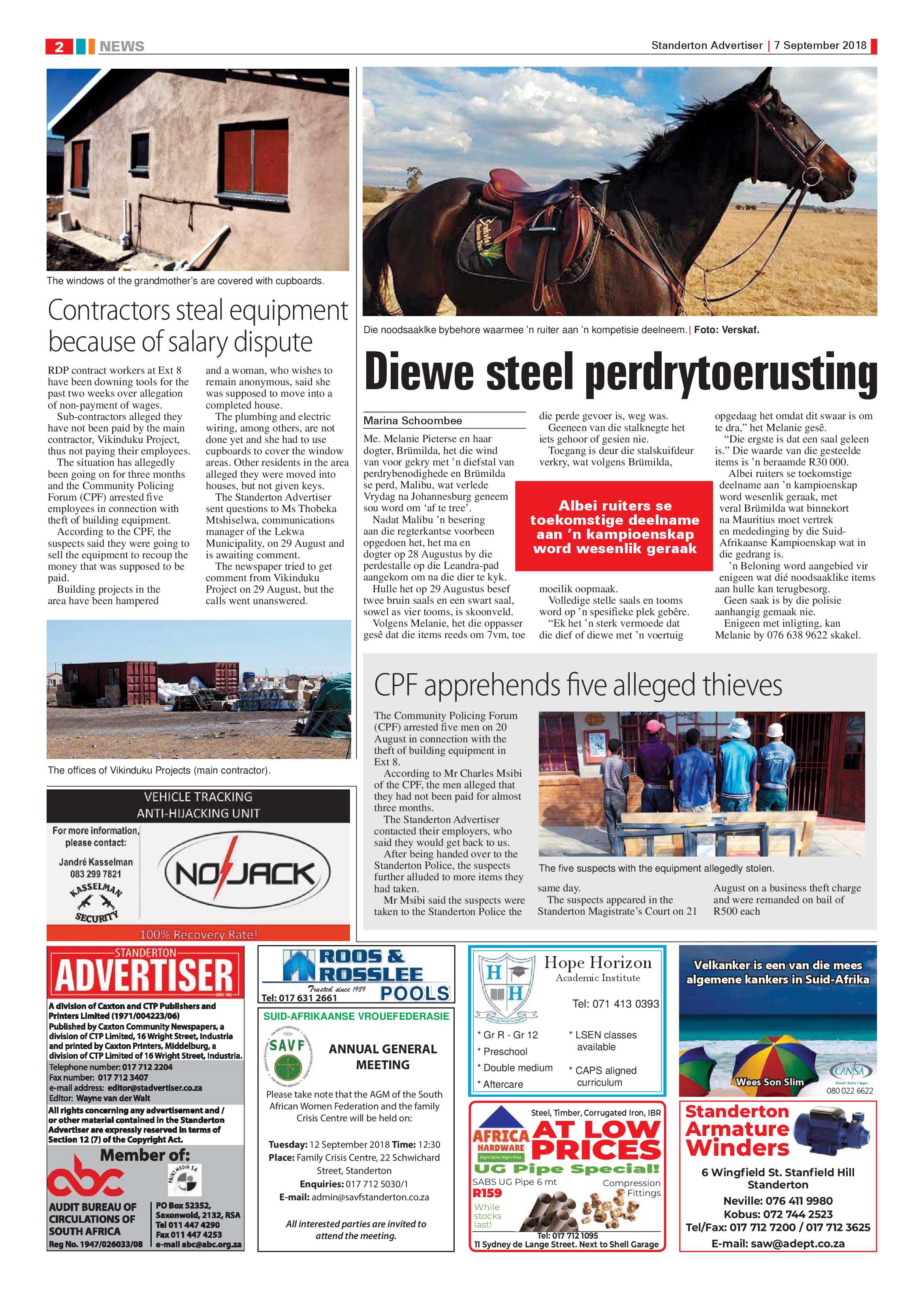 Standerton Advertiser and Standerton Landbou Skou supplement 7 September 2018 page 2