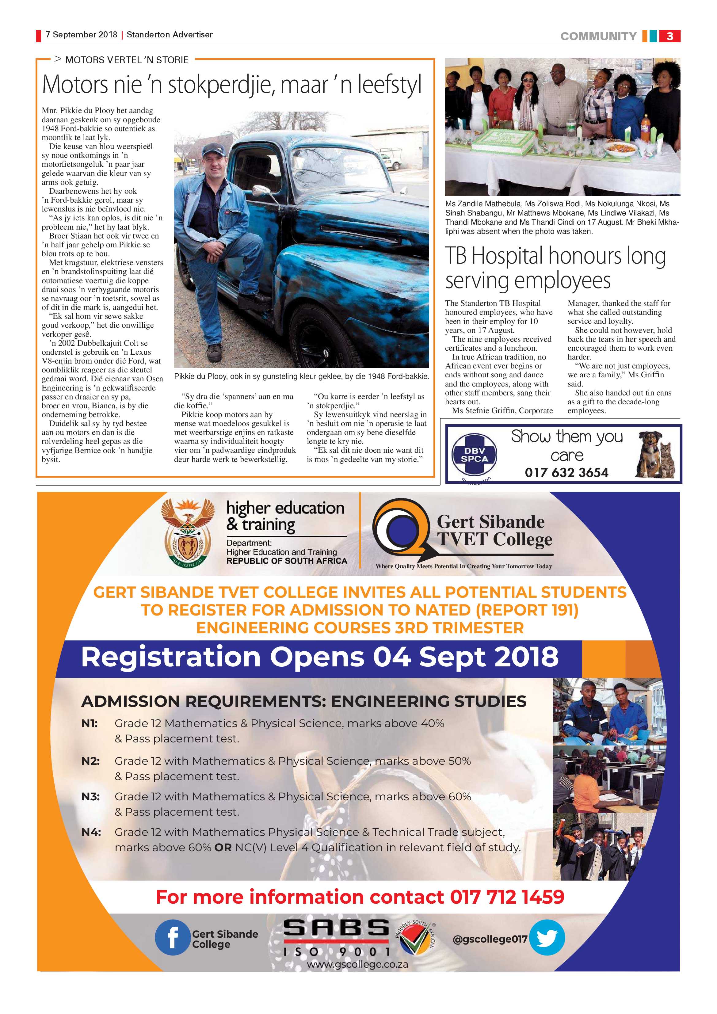 Standerton Advertiser and Standerton Landbou Skou supplement 7 September 2018 page 3