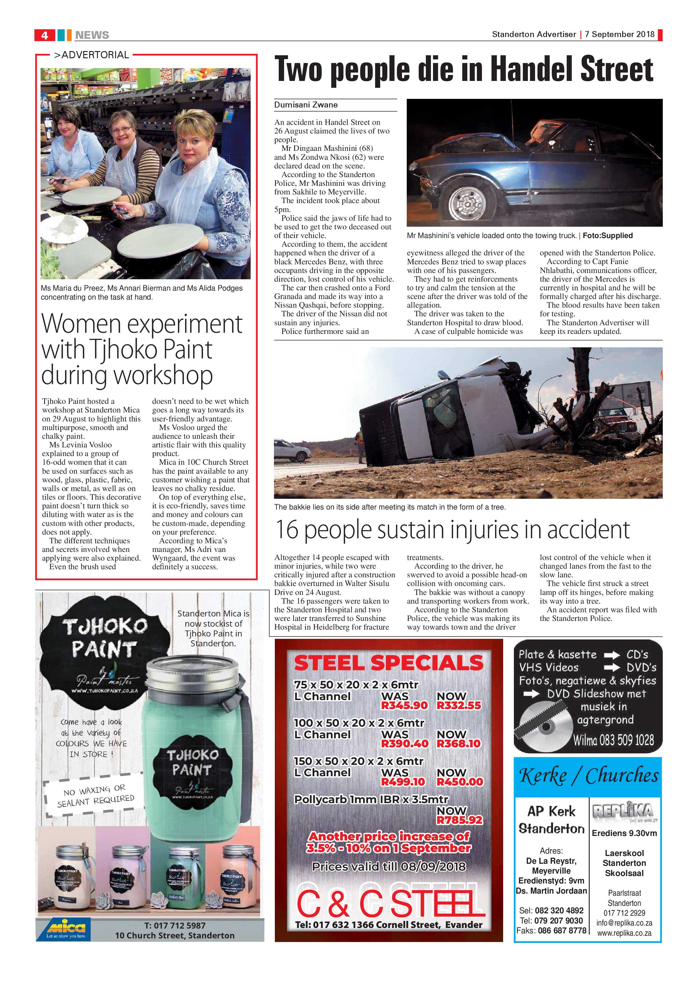 Standerton Advertiser and Standerton Landbou Skou supplement 7 September 2018 page 4
