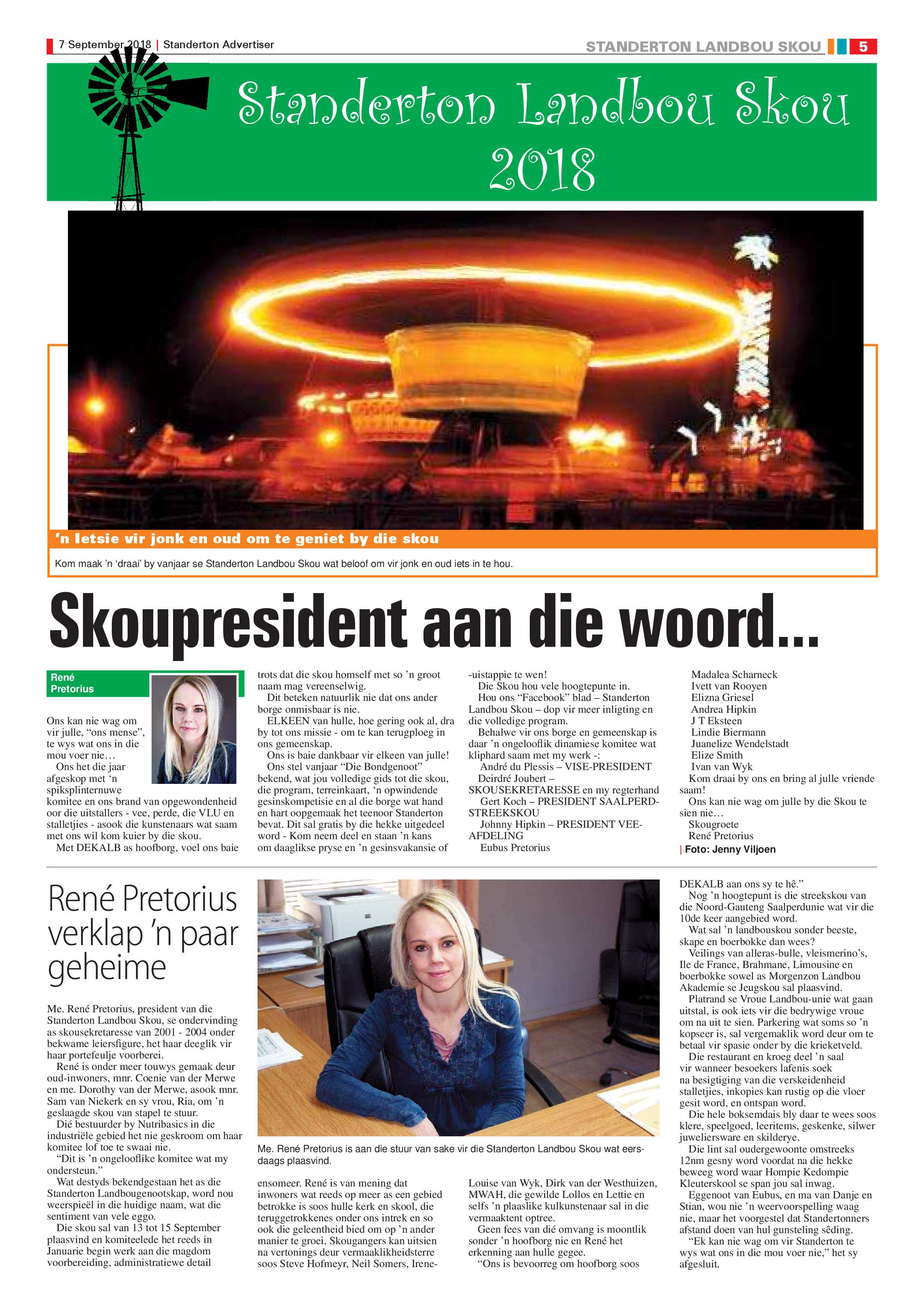 Standerton Advertiser and Standerton Landbou Skou supplement 7 September 2018 page 5