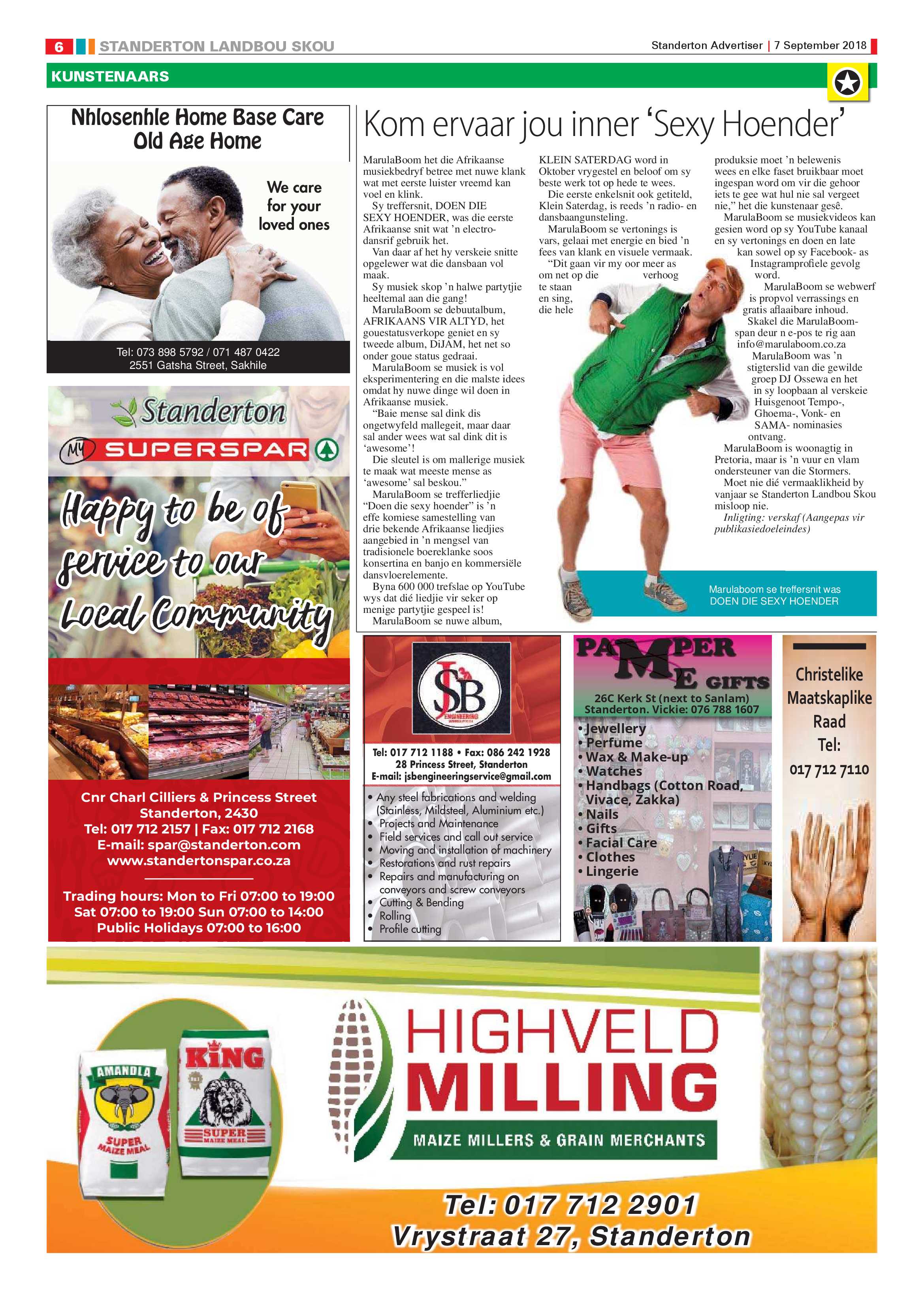 Standerton Advertiser and Standerton Landbou Skou supplement 7 September 2018 page 6